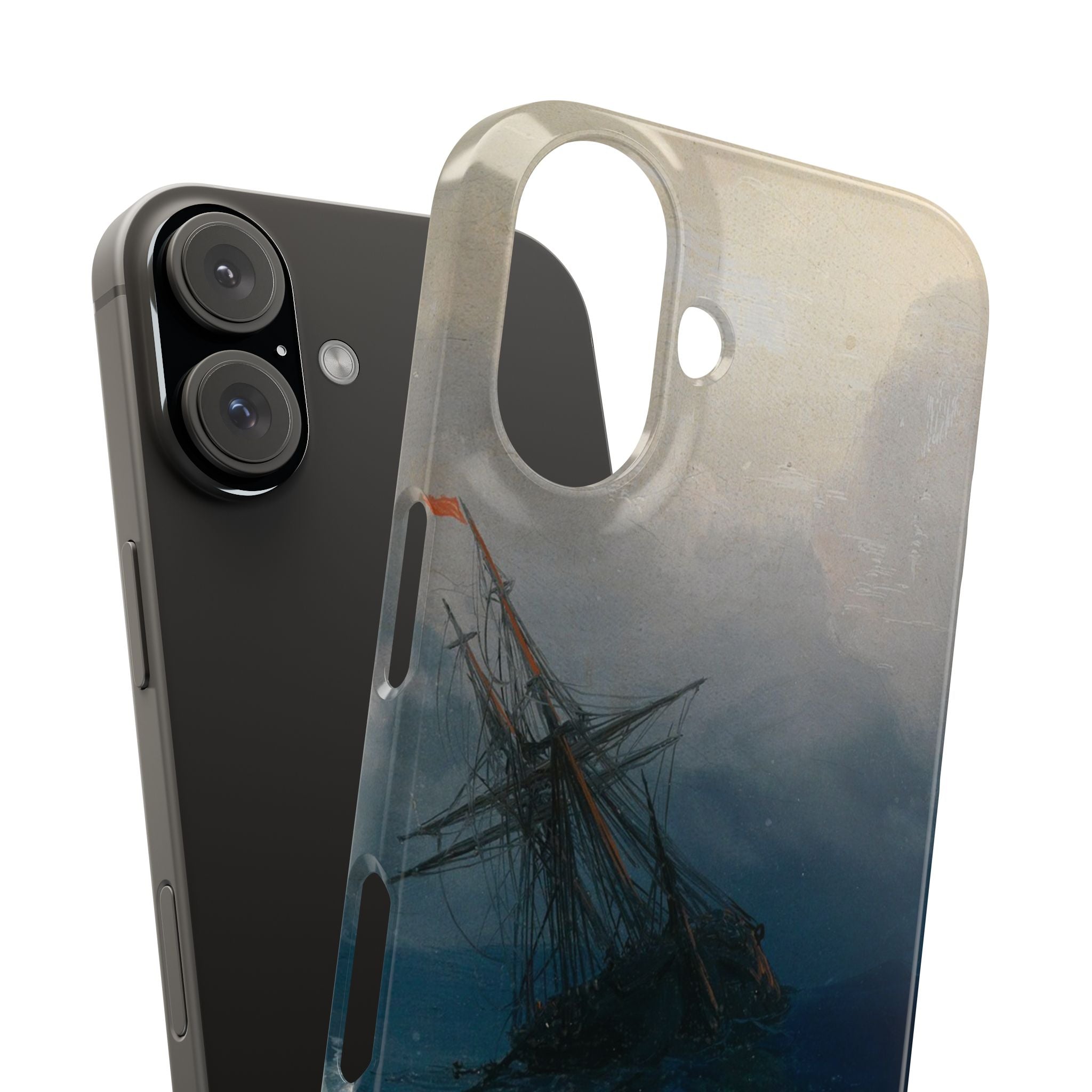 La nave sui mari in tempesta di Ivan Aivazovsky - Cover sottile per iPhone