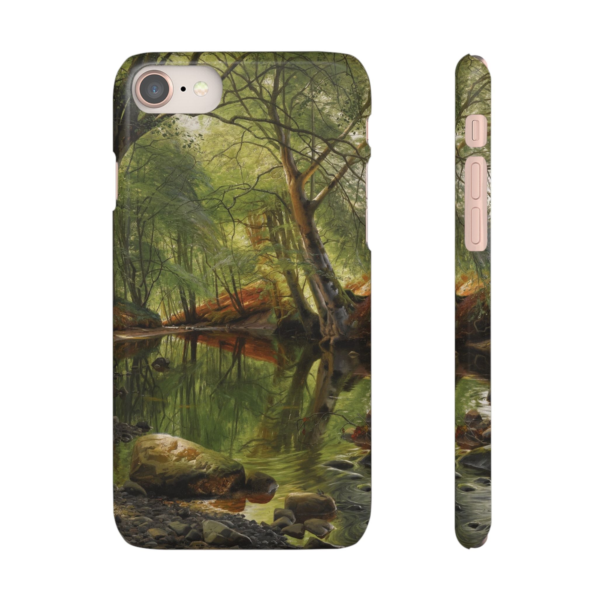 A woodland stream by Peder Mork Monsted - iPhone Slim Case