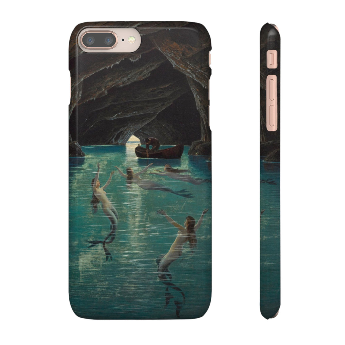 Fisherman and Mermaids in the Blue Grotto on Capri by Hermann Corrodi - iPhone Slim Case