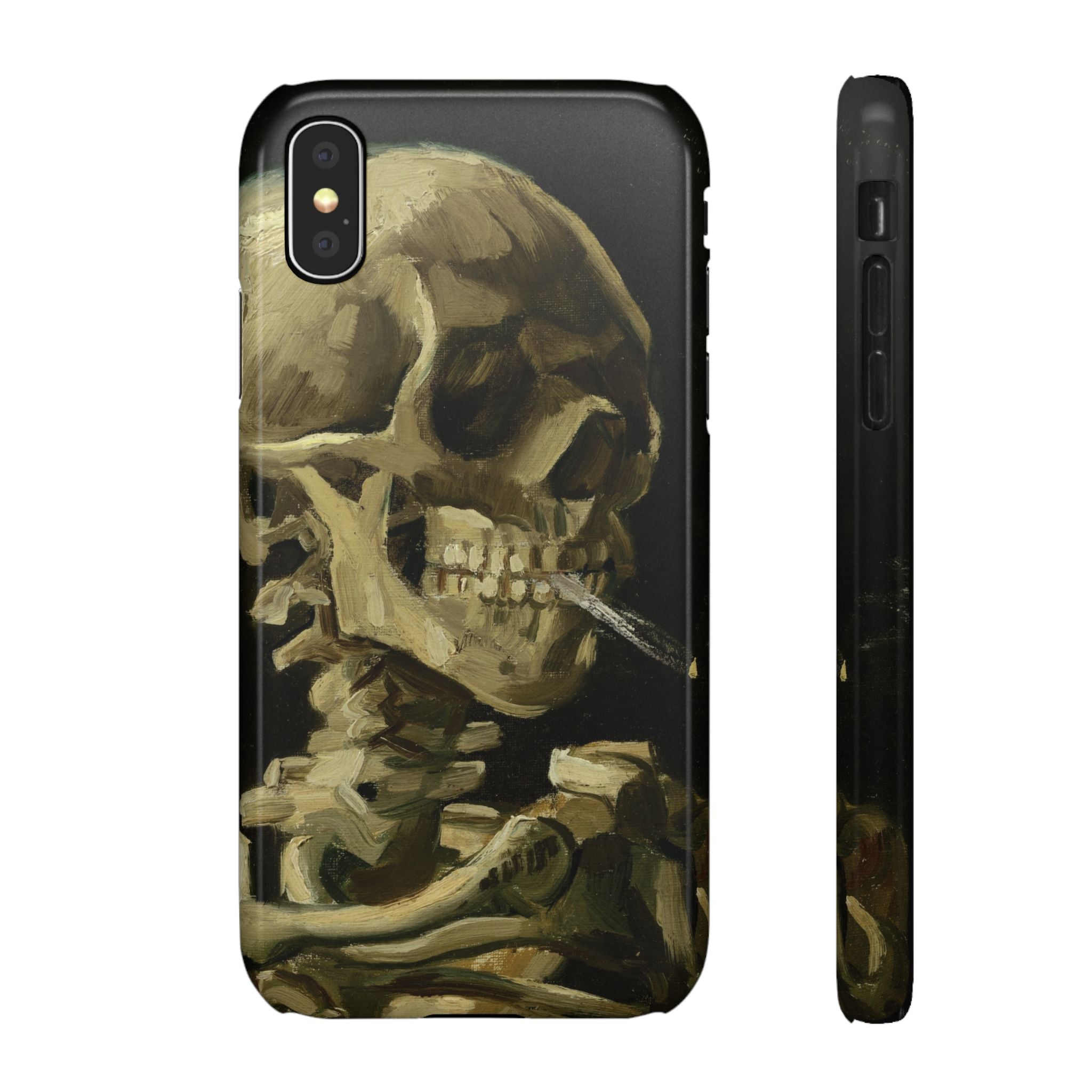 Skeleton with Cigarette by Van Gogh - iPhone Slim Case