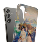 Children at the Beach at Guernsey by Pierre Auguste Renoir - Samsung Slim Case