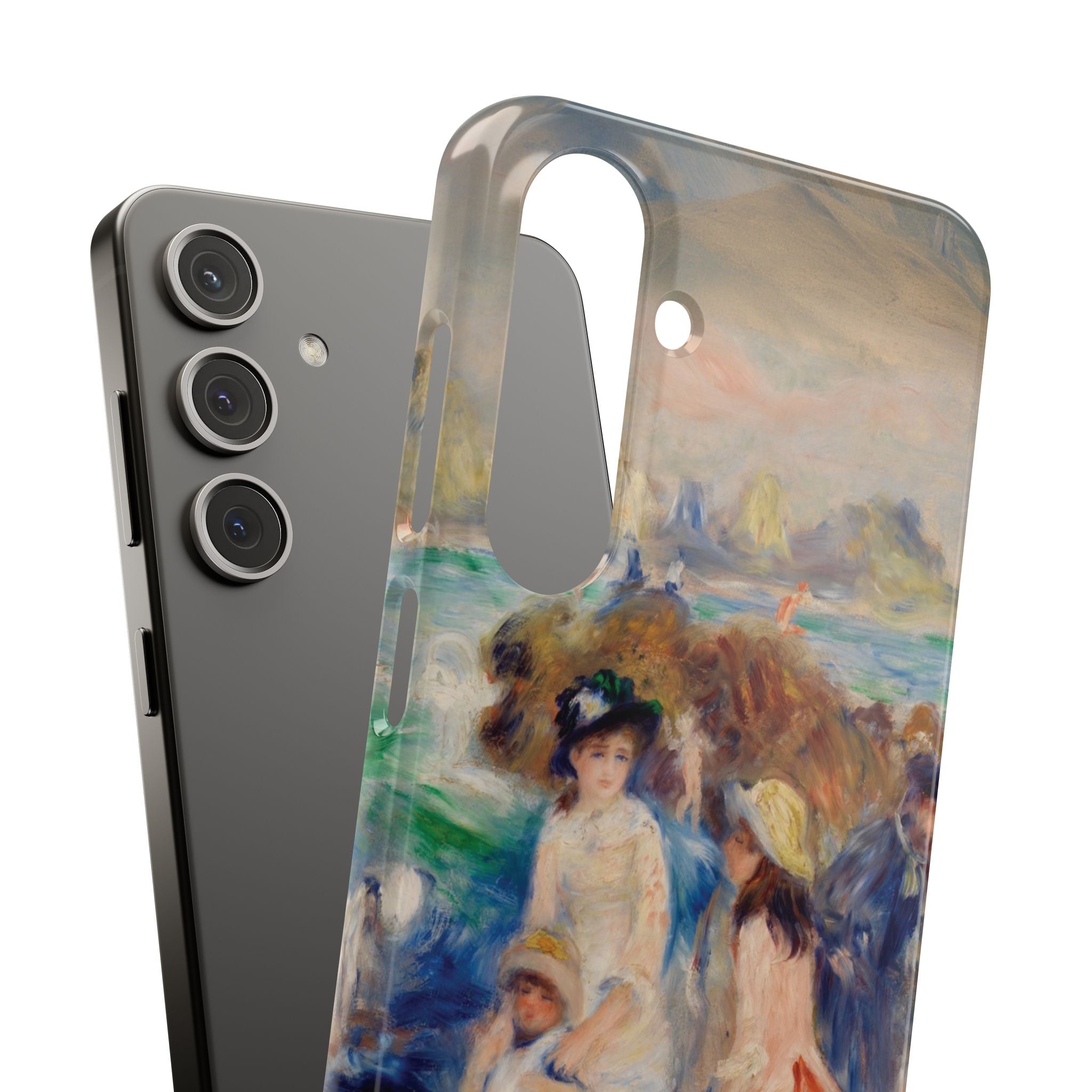 Children at the Beach at Guernsey by Pierre Auguste Renoir - Samsung Slim Case