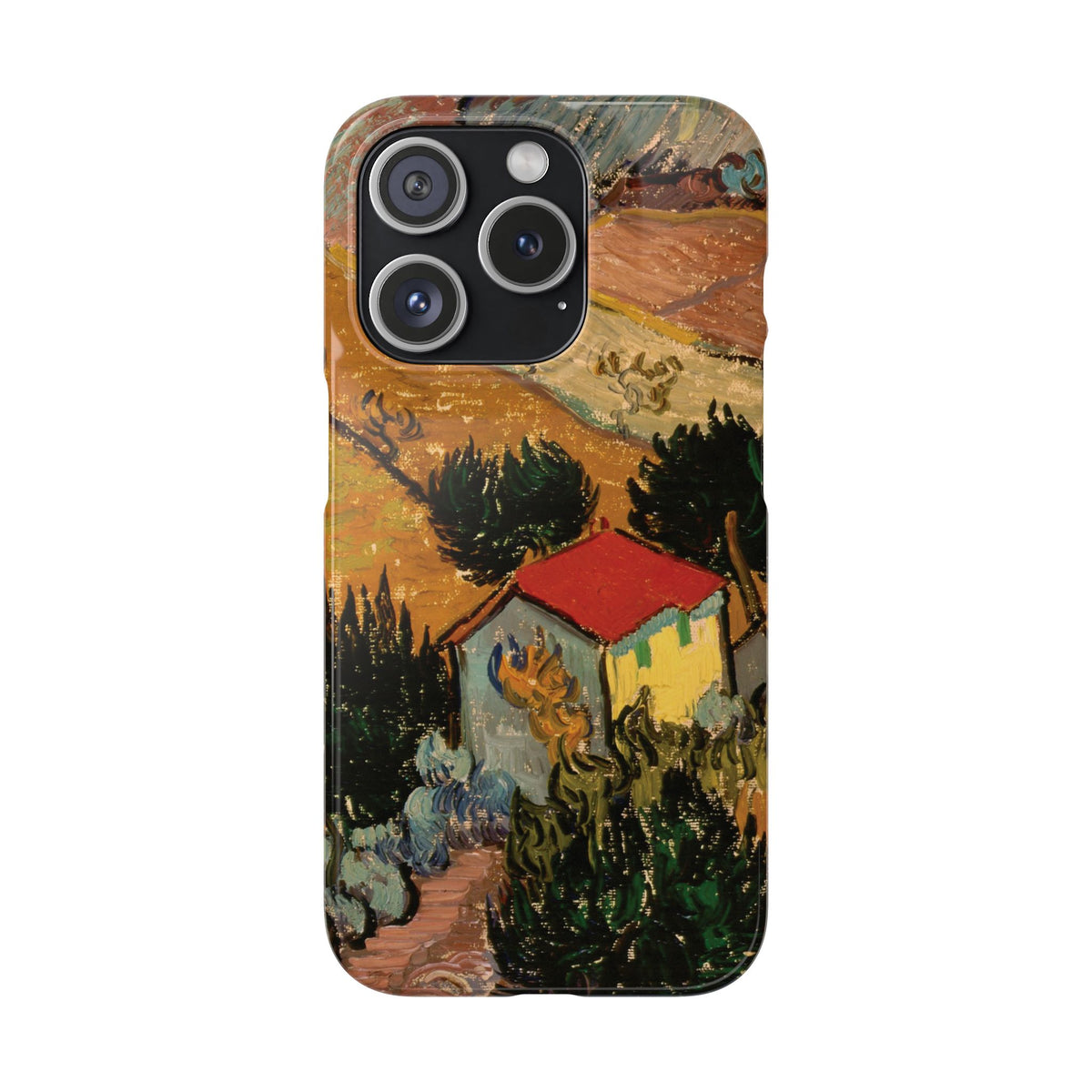 Landscape with House and Ploughman by Vincent van Gogh - iPhone Slim Case