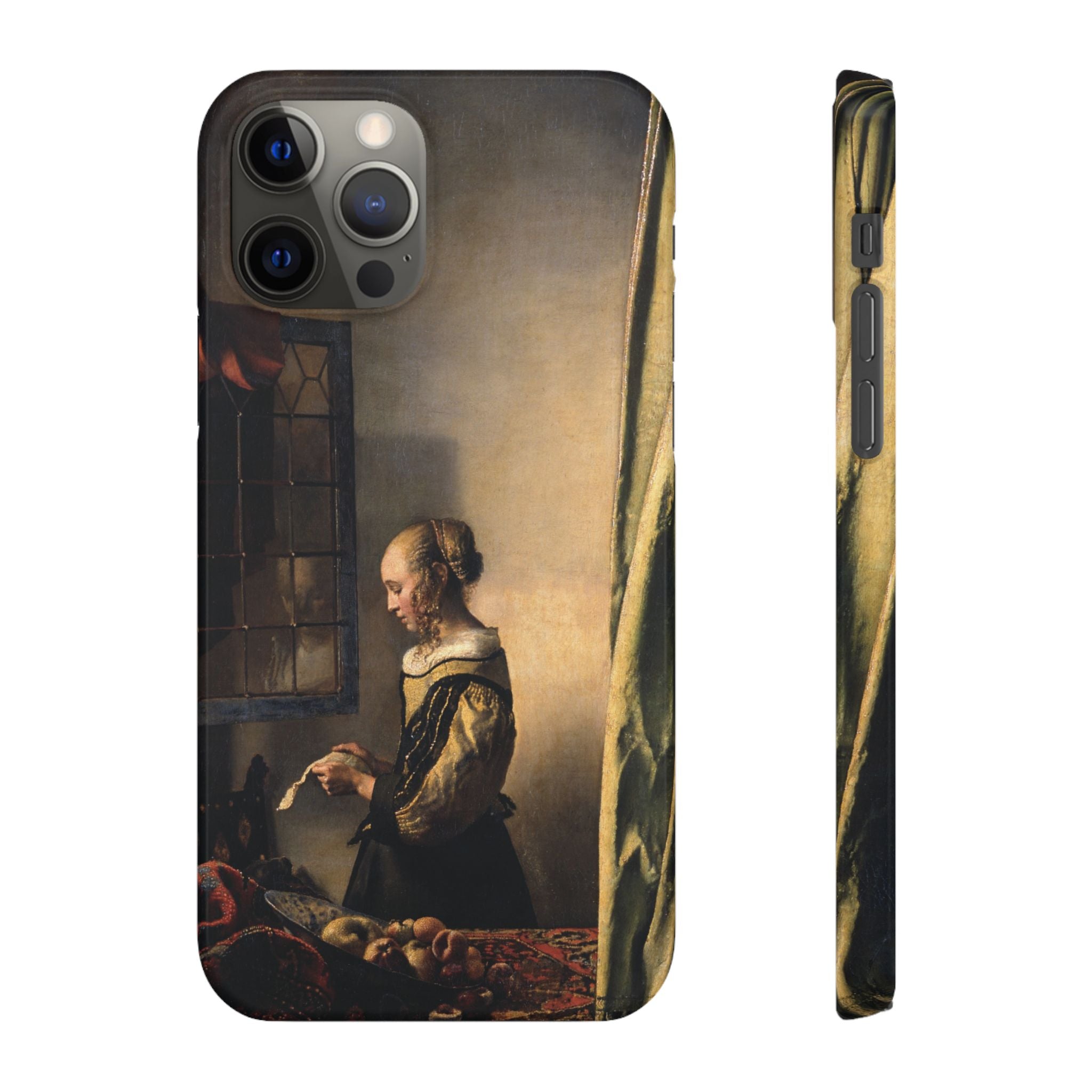 Girl Reading a Letter by an Open Window by Johannes Vermeer - iPhone Slim Case