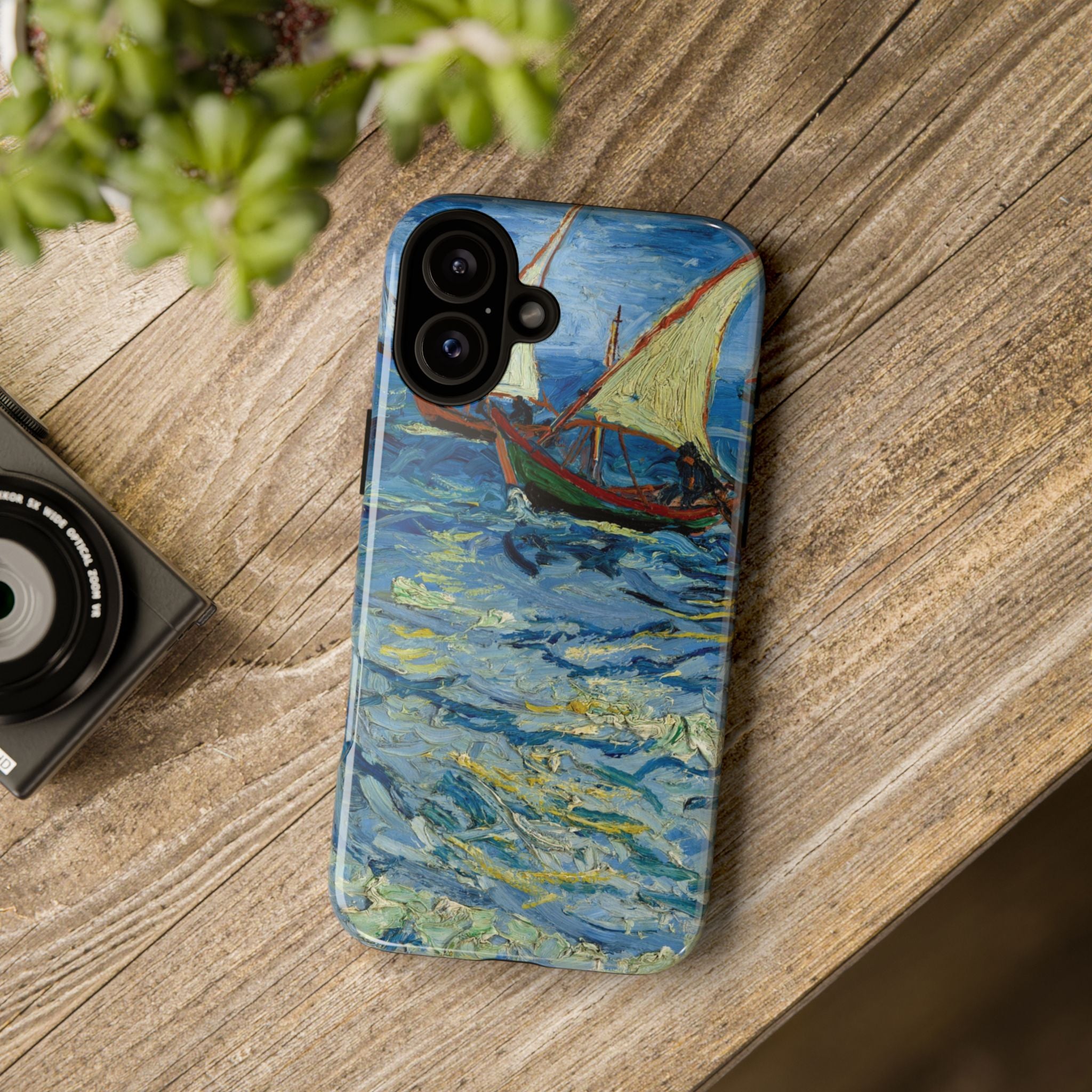 Fishing Boats at Sea by Vincent van Gogh - iPhone Tough Case