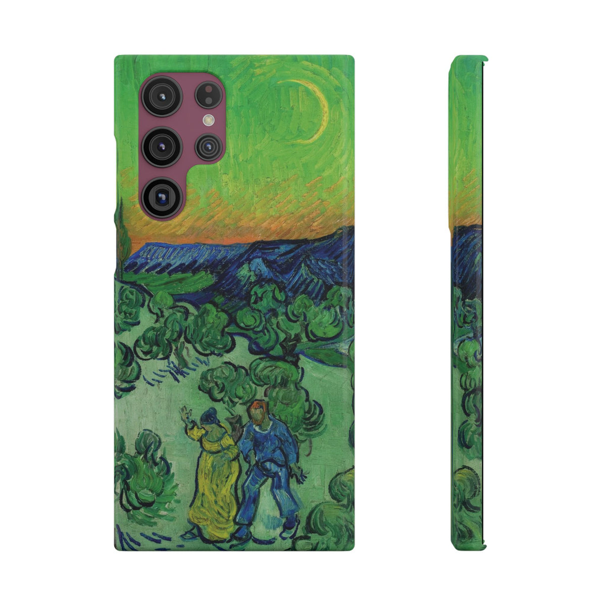 Landscape with Couple Walking and Crescent Moon by Vincent van Gogh - Samsung Slim Case