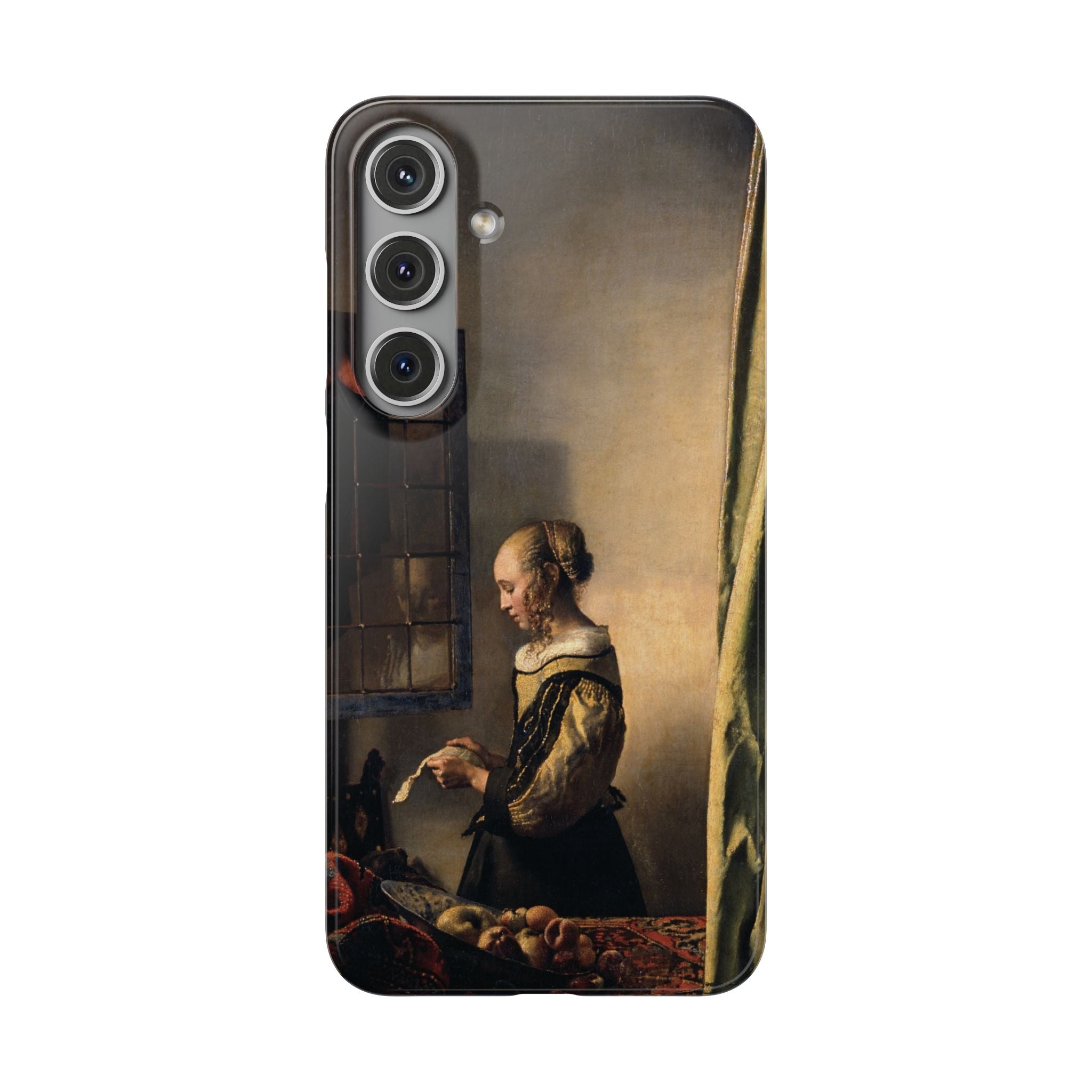 Girl Reading a Letter by an Open Window by Johannes Vermeer - Samsung Slim Case
