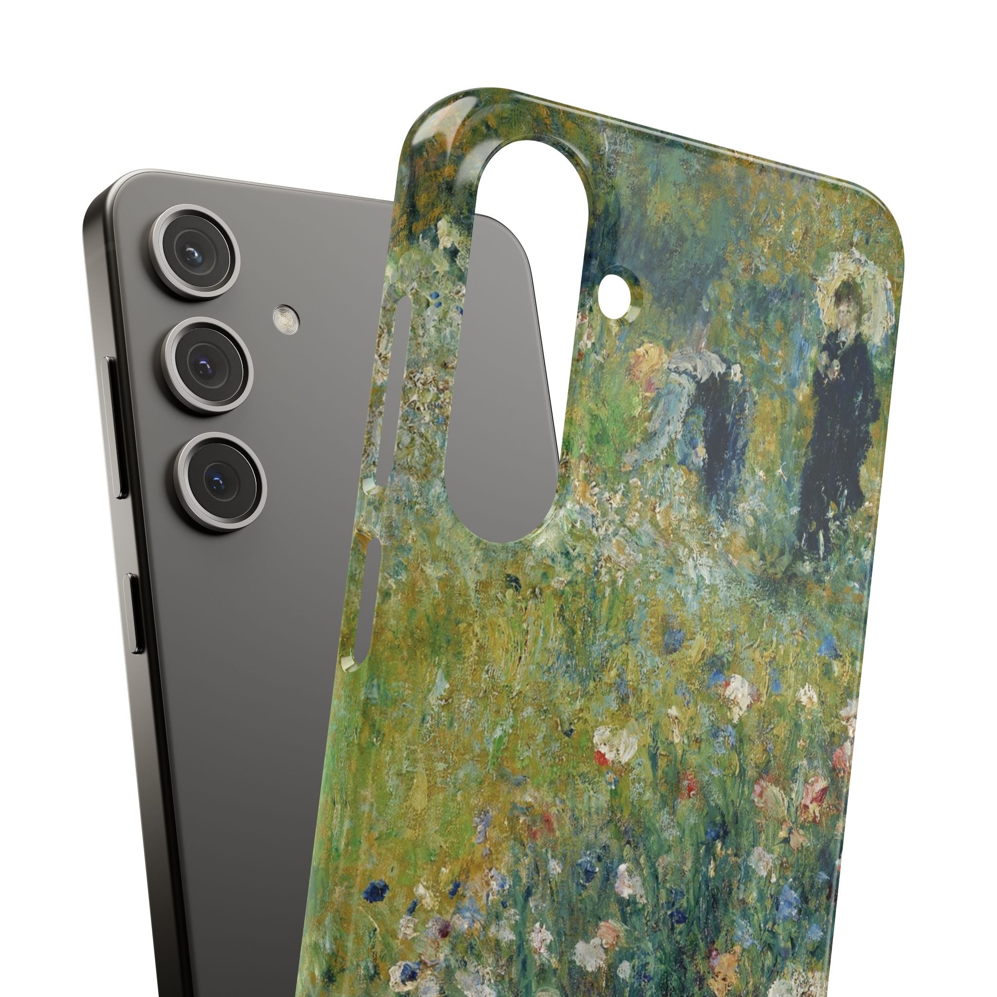 Woman with a Parasol in a Garden by Pierre Auguste Renoir - Samsung Slim Case