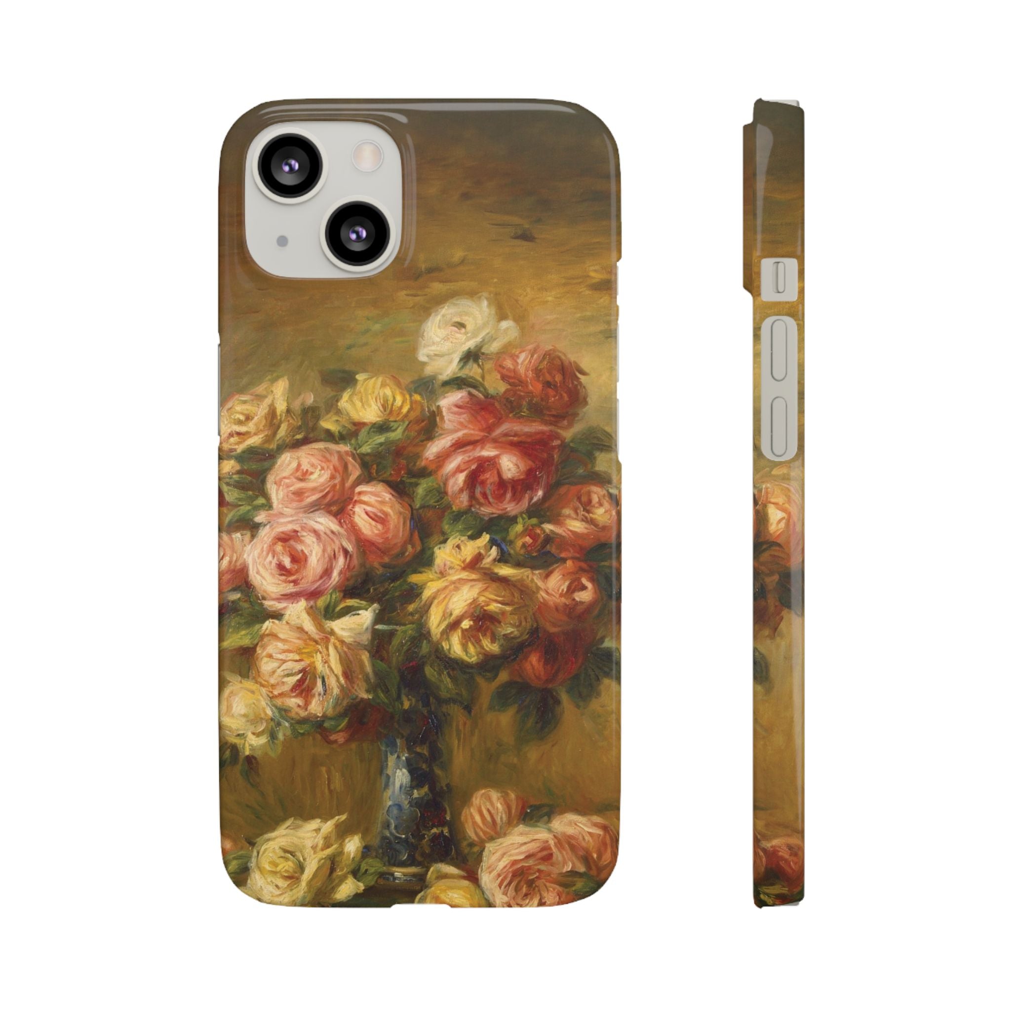 Roses in a Vase by Pierre Auguste Renoir - iPhone Slim Case