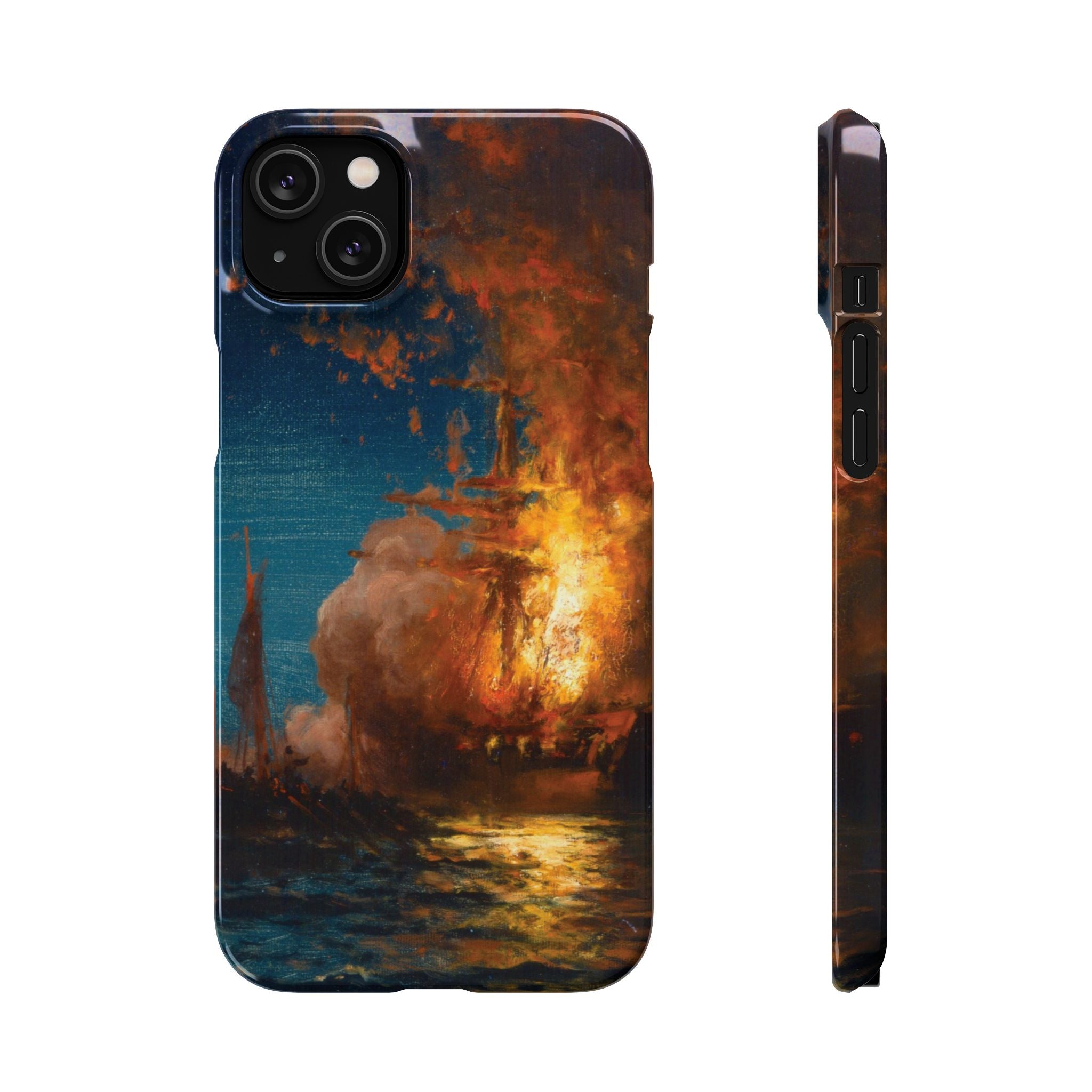 Burning of the Frigate Philadelphia in the Harbor of Tripoli by Edward Moran - iPhone Slim Case