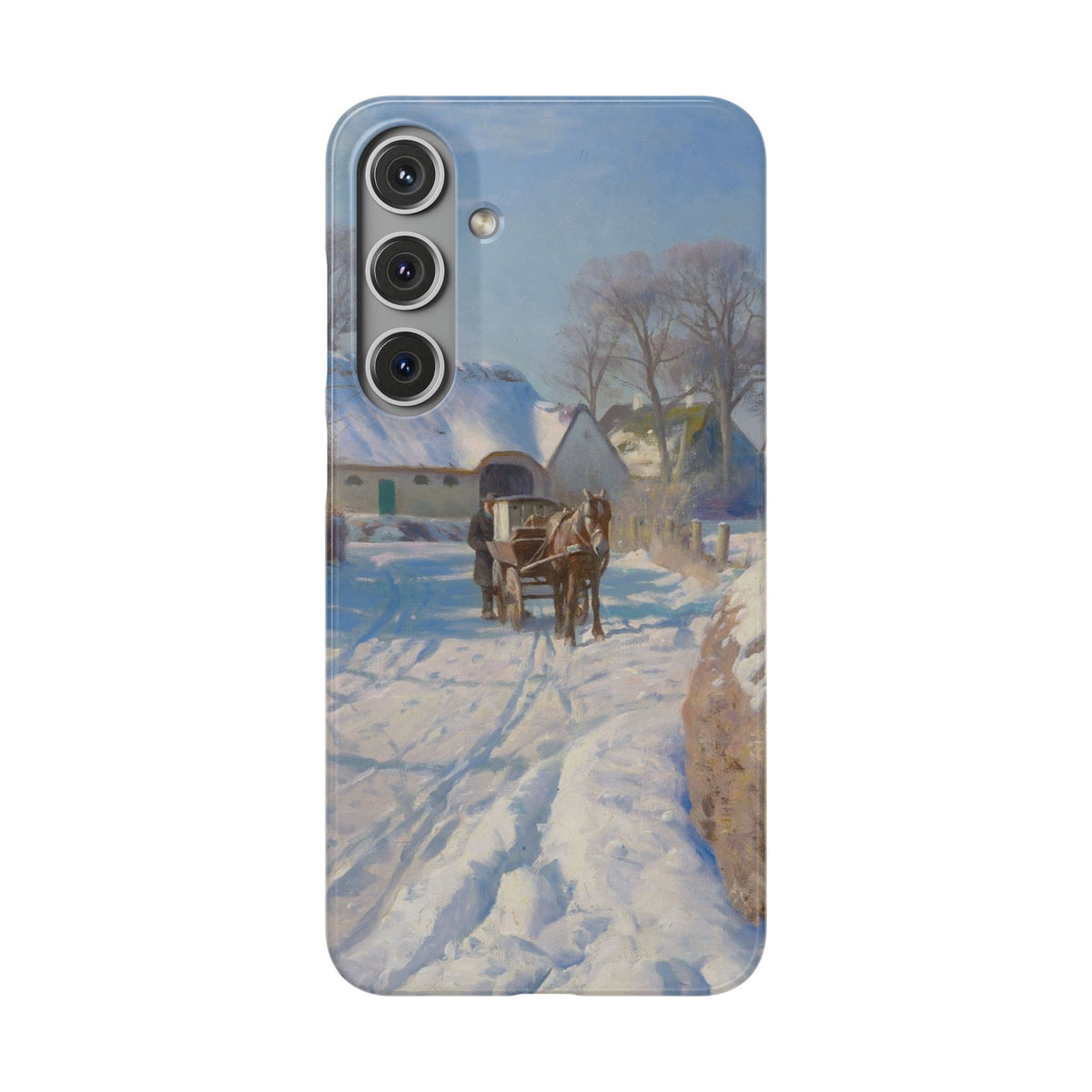 A village in the snow by Peder Mork Monsted - Samsung Slim Case