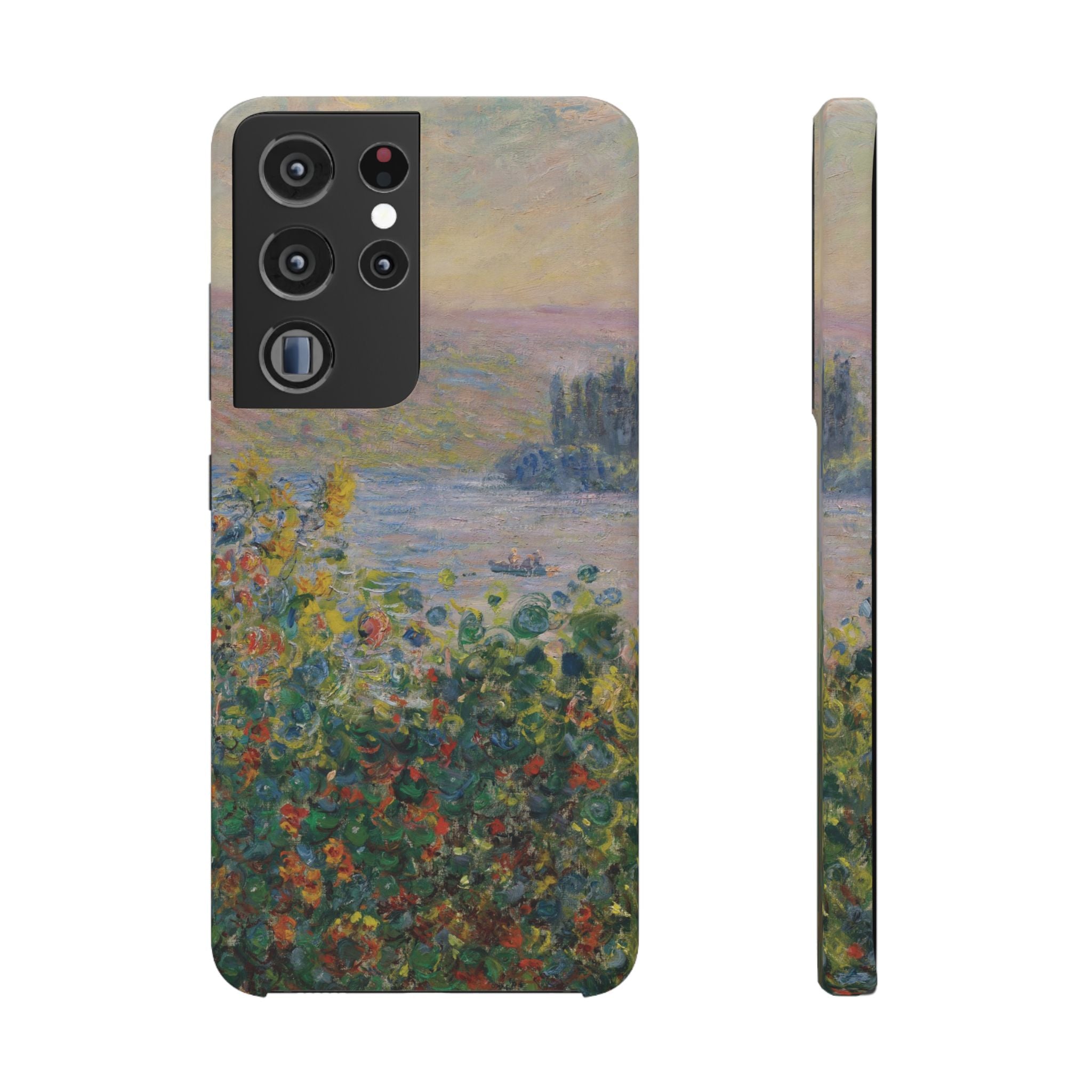 Flower Beds at Vétheuil by Claude Monet - Samsung Slim Case