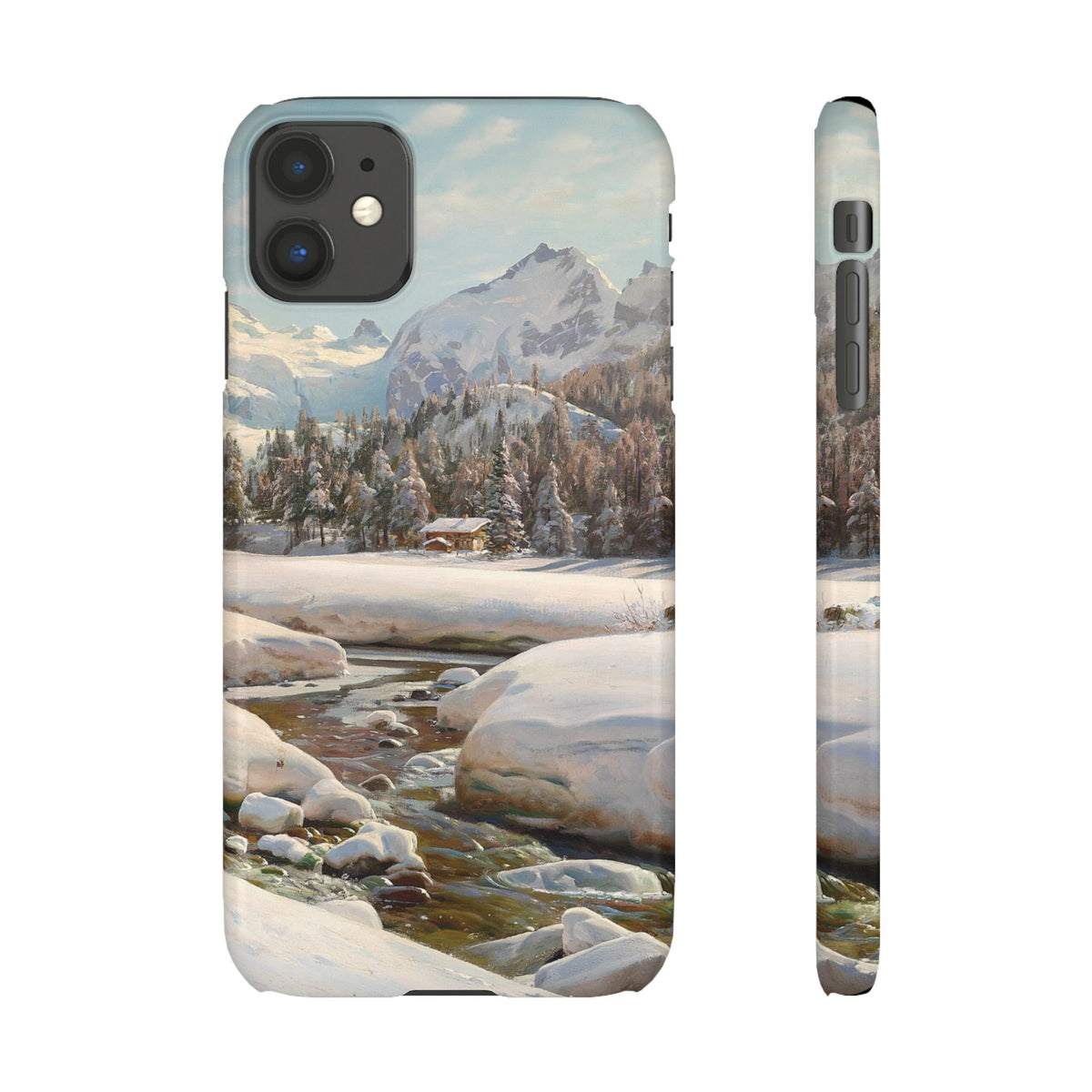 Winter landscape in Switzerland near Engadin by Peder Mork Monsted - iPhone Slim Case