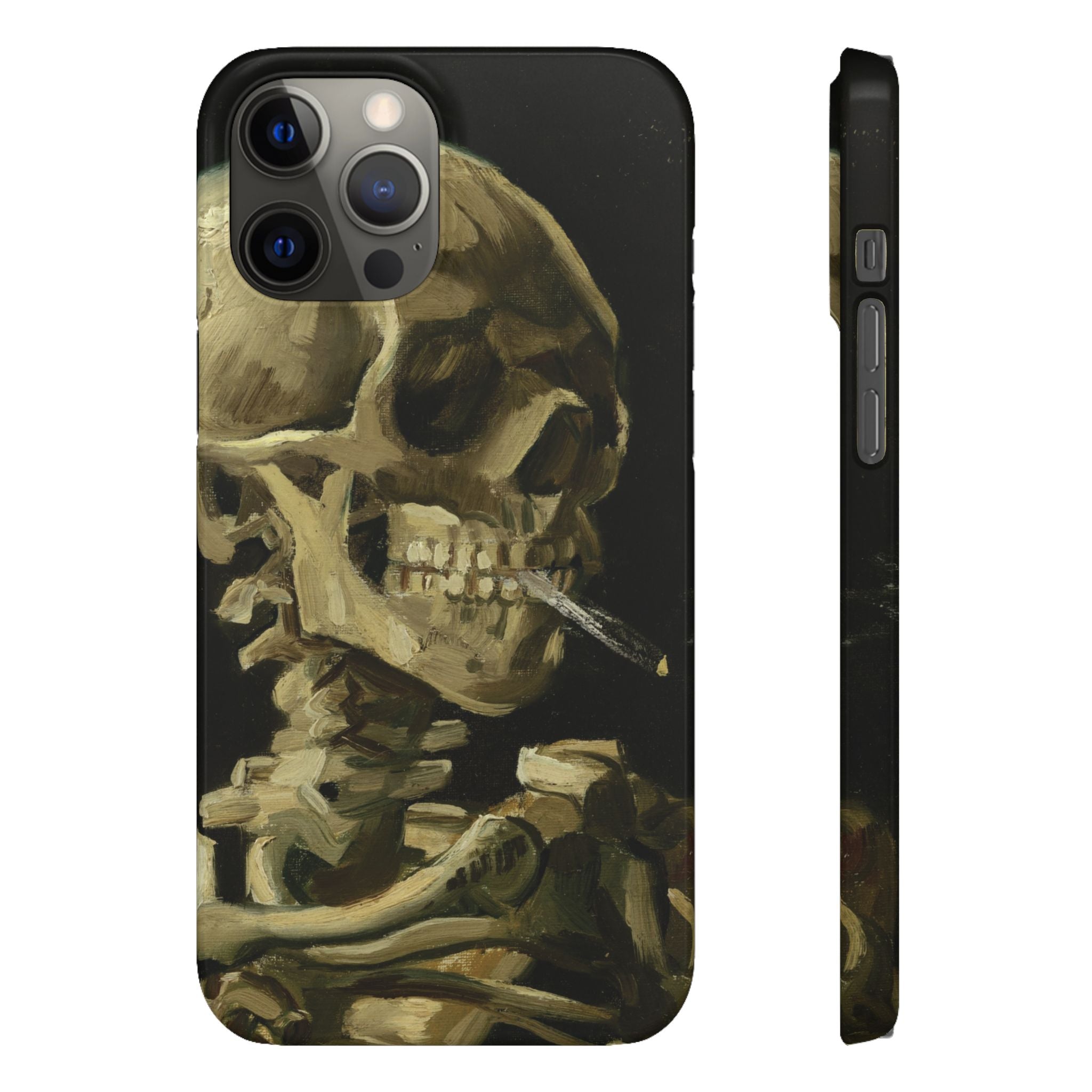 Skeleton with Cigarette by Van Gogh - iPhone Slim Case