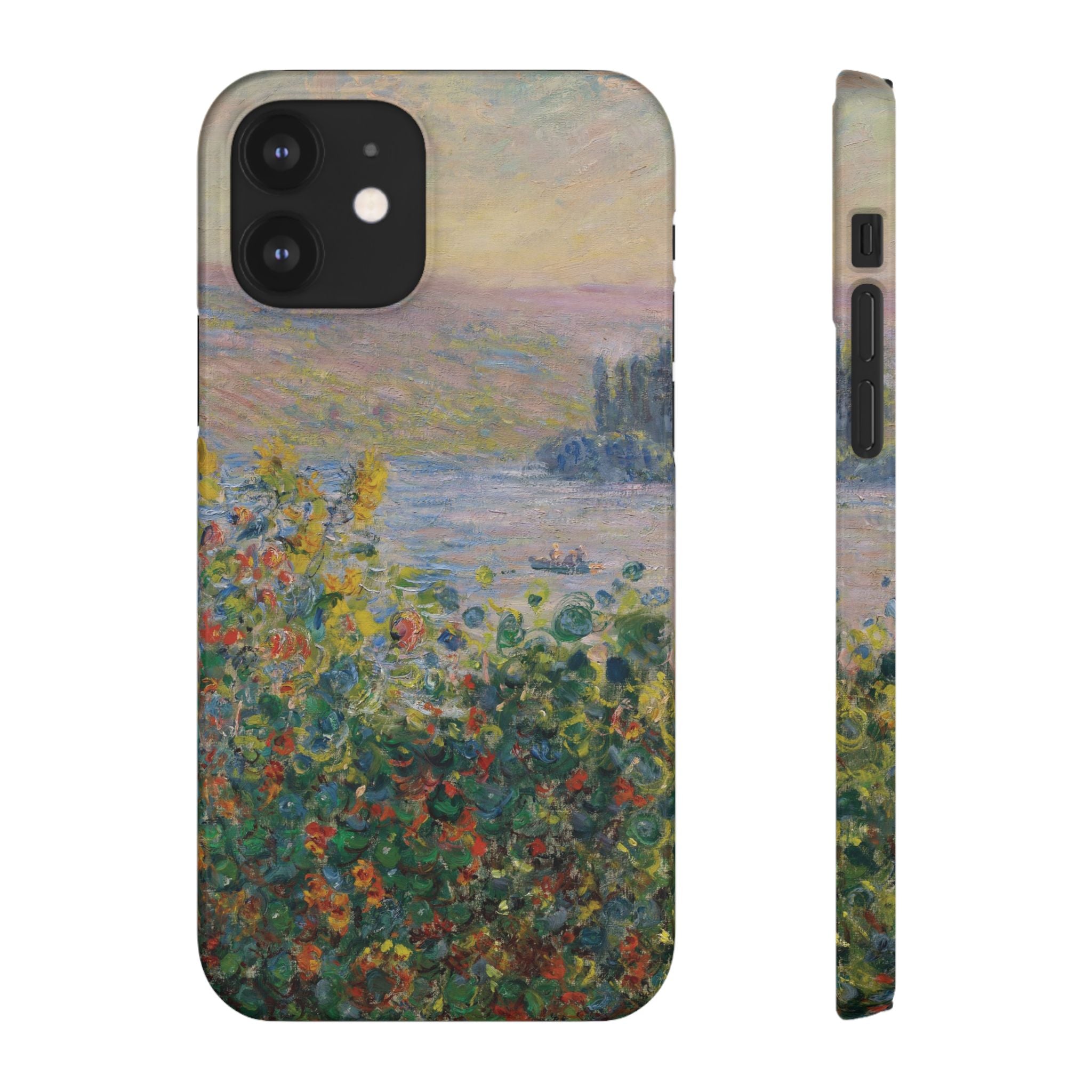 Flower Beds at Vétheuil by Claude Monet - iPhone Slim Case