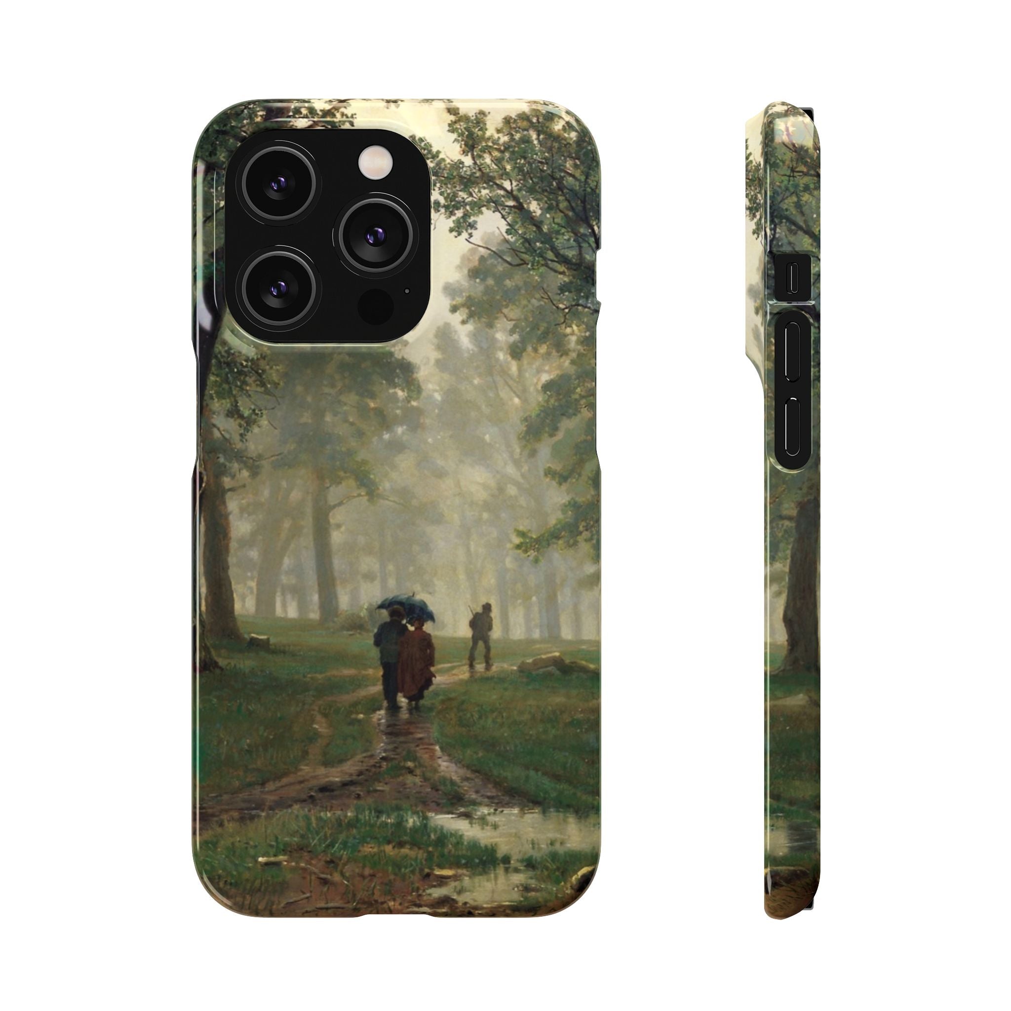 Rain in an Oak Forest by Ivan Ivanovich Shishkin - iPhone Slim Case