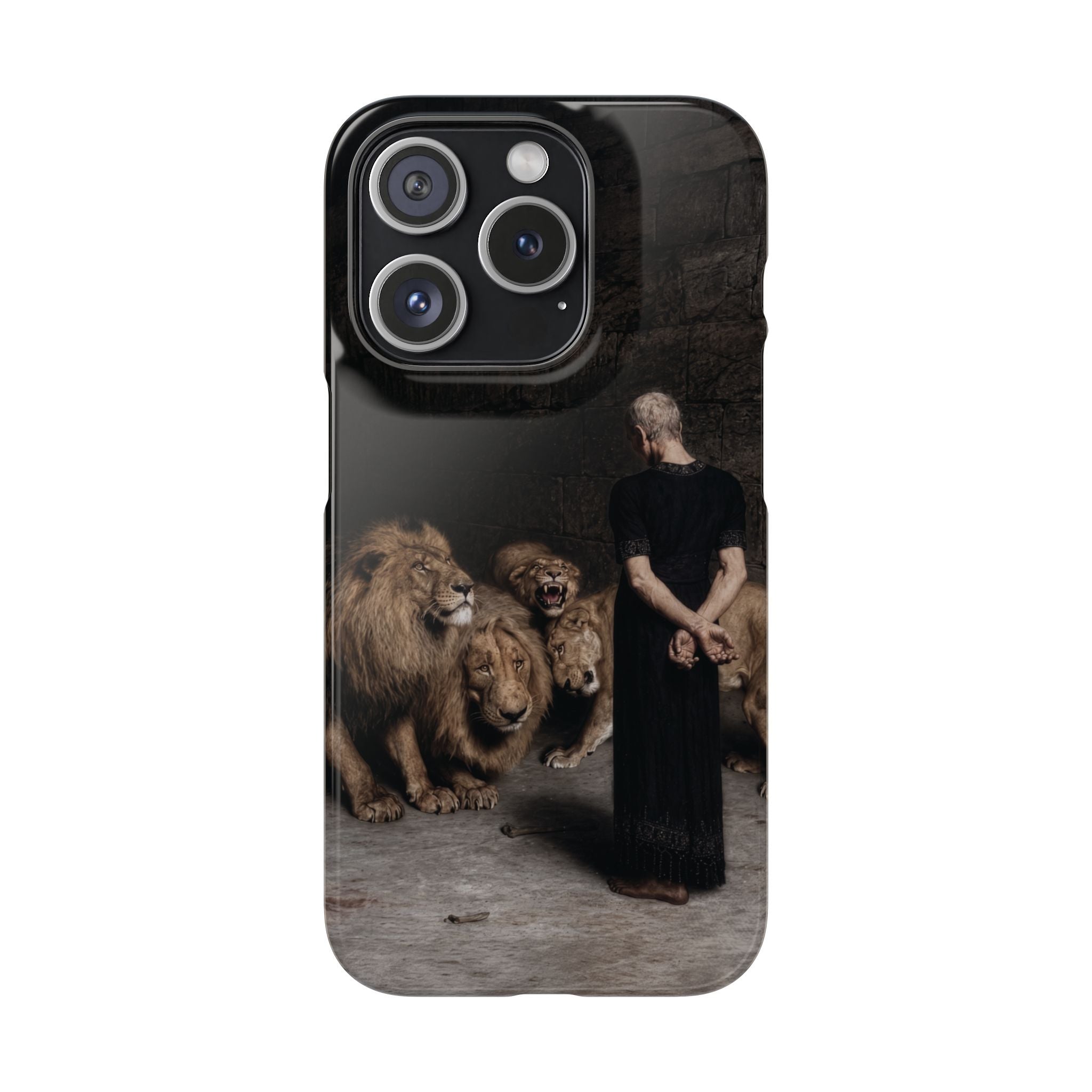 Daniel in the Lion's Den by Briton Riviere - iPhone Slim Case