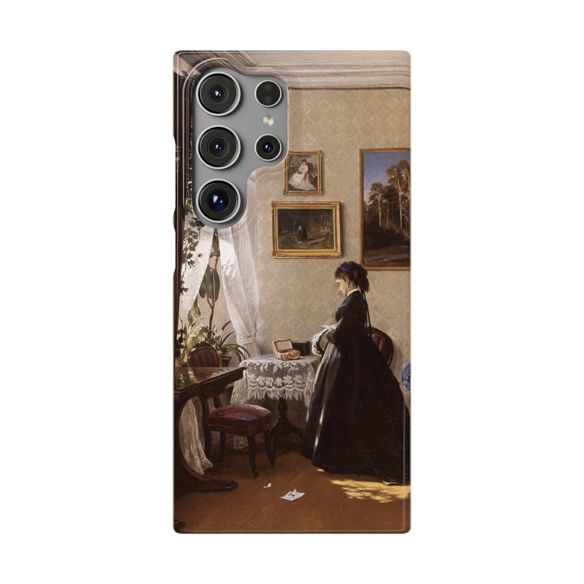 In front of the mirror by Ivan Ivanovich Shishkin - Samsung Slim Case