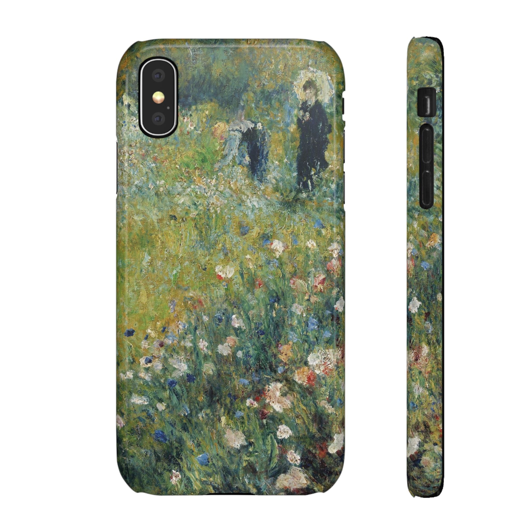 Woman with a Parasol in a Garden by Pierre Auguste Renoir - iPhone Slim Case