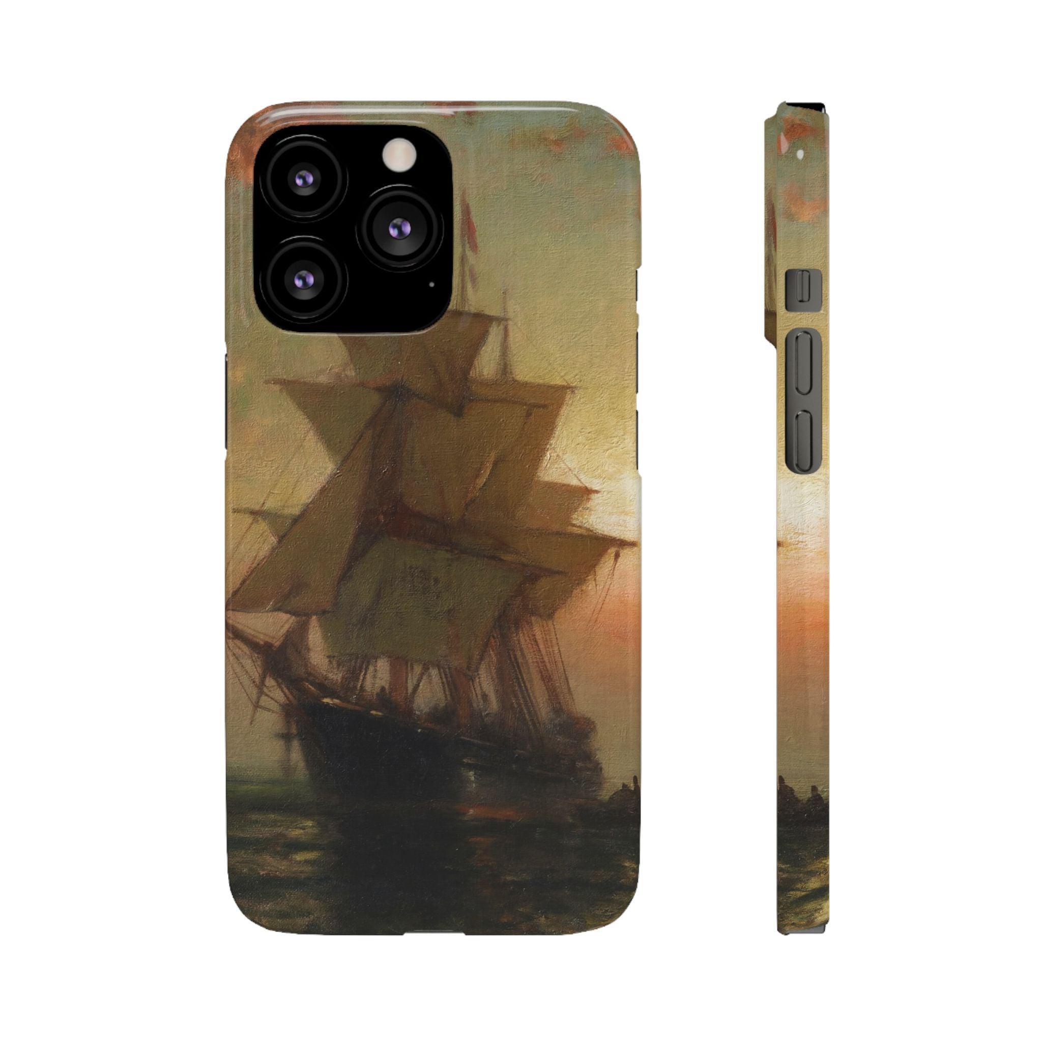 Ships at Night by Edward Moran - iPhone Slim Case