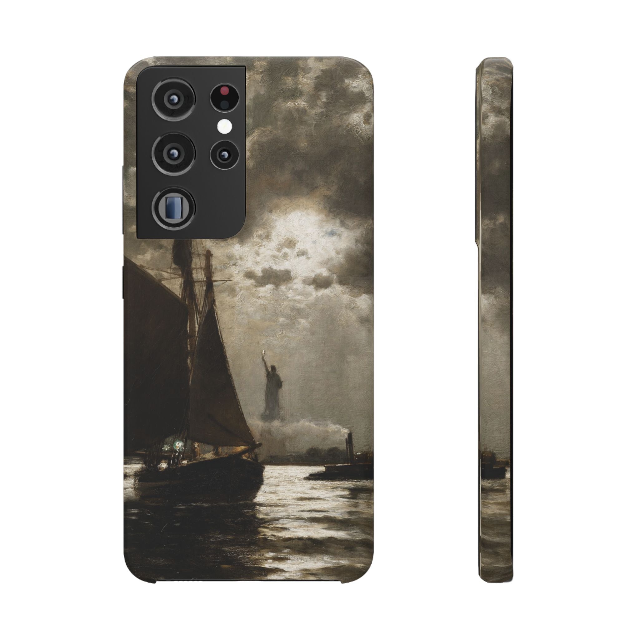 Nightfall over New York Harbor by Edward Moran - Samsung Slim Case