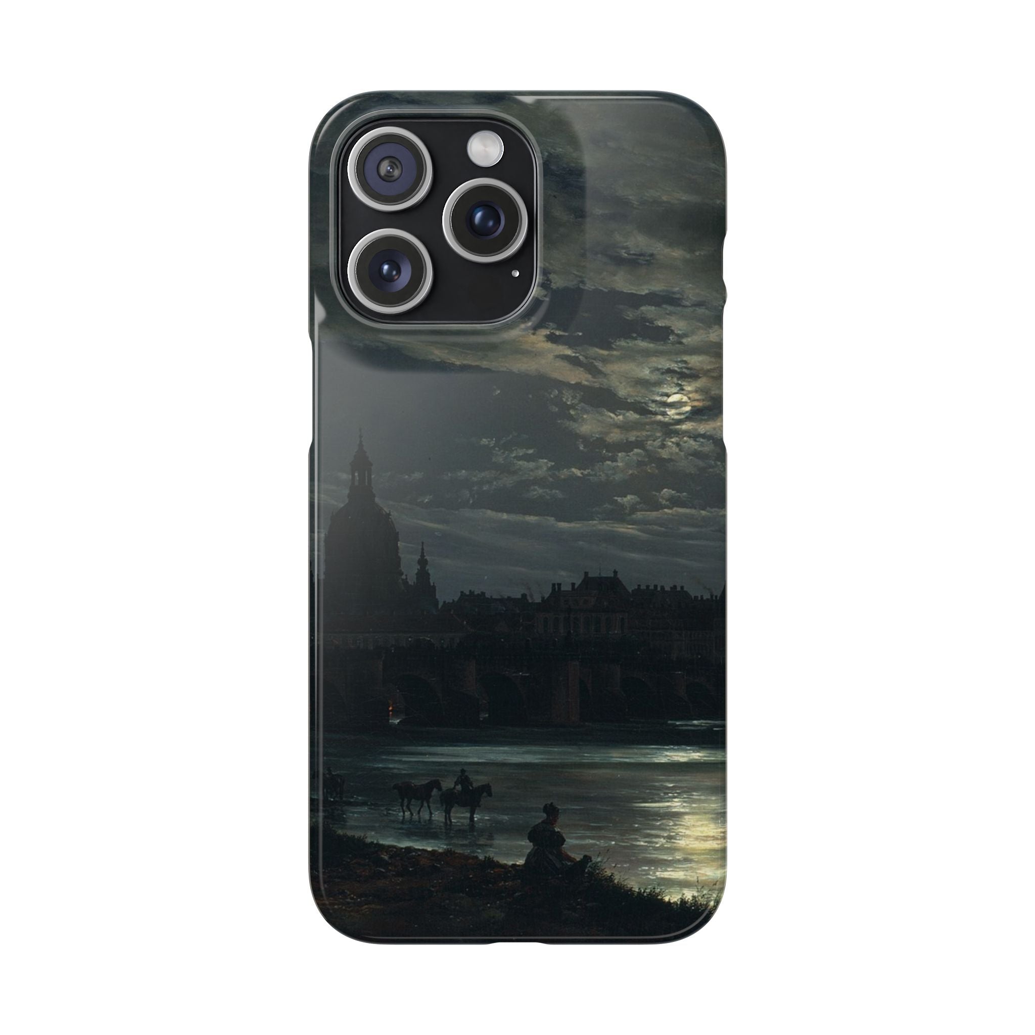 View of Dresden by Moonlight by Johan Dahl - iPhone Slim Case