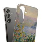 Flower Beds at Vétheuil by Claude Monet - Samsung Slim Case