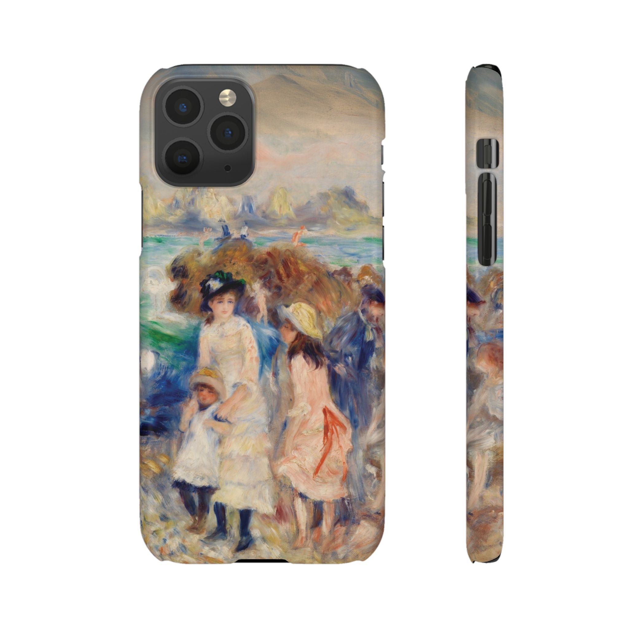 Children at the Beach at Guernsey by Pierre Auguste Renoir - iPhone Slim Case