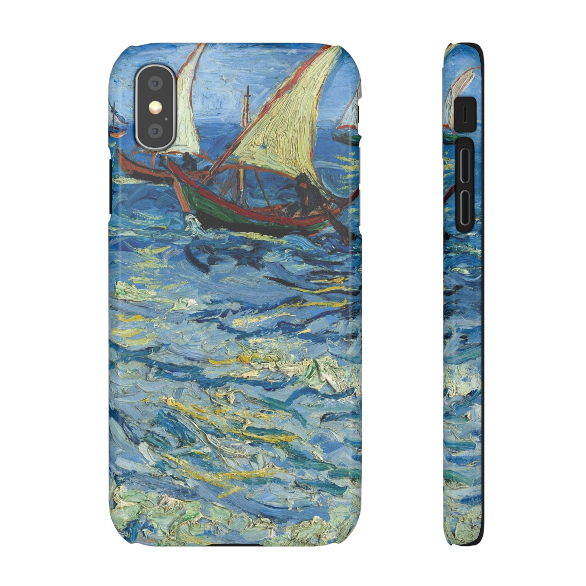 Fishing Boats at Sea by Vincent van Gogh - iPhone Slim Case