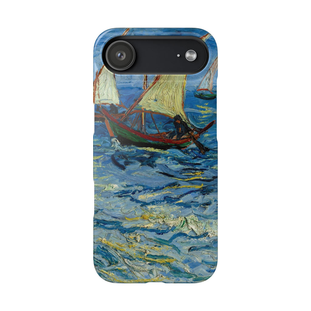 Fishing Boats at Sea by Vincent van Gogh - iPhone Slim Case