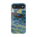 Fishing Boats at Sea by Vincent van Gogh - iPhone Slim Case