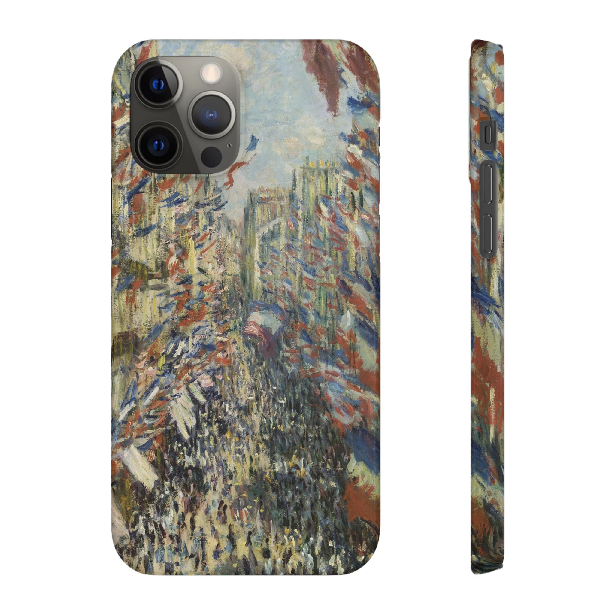 The Rue Montorgueil in Paris by Claude Monet - iPhone Slim Case