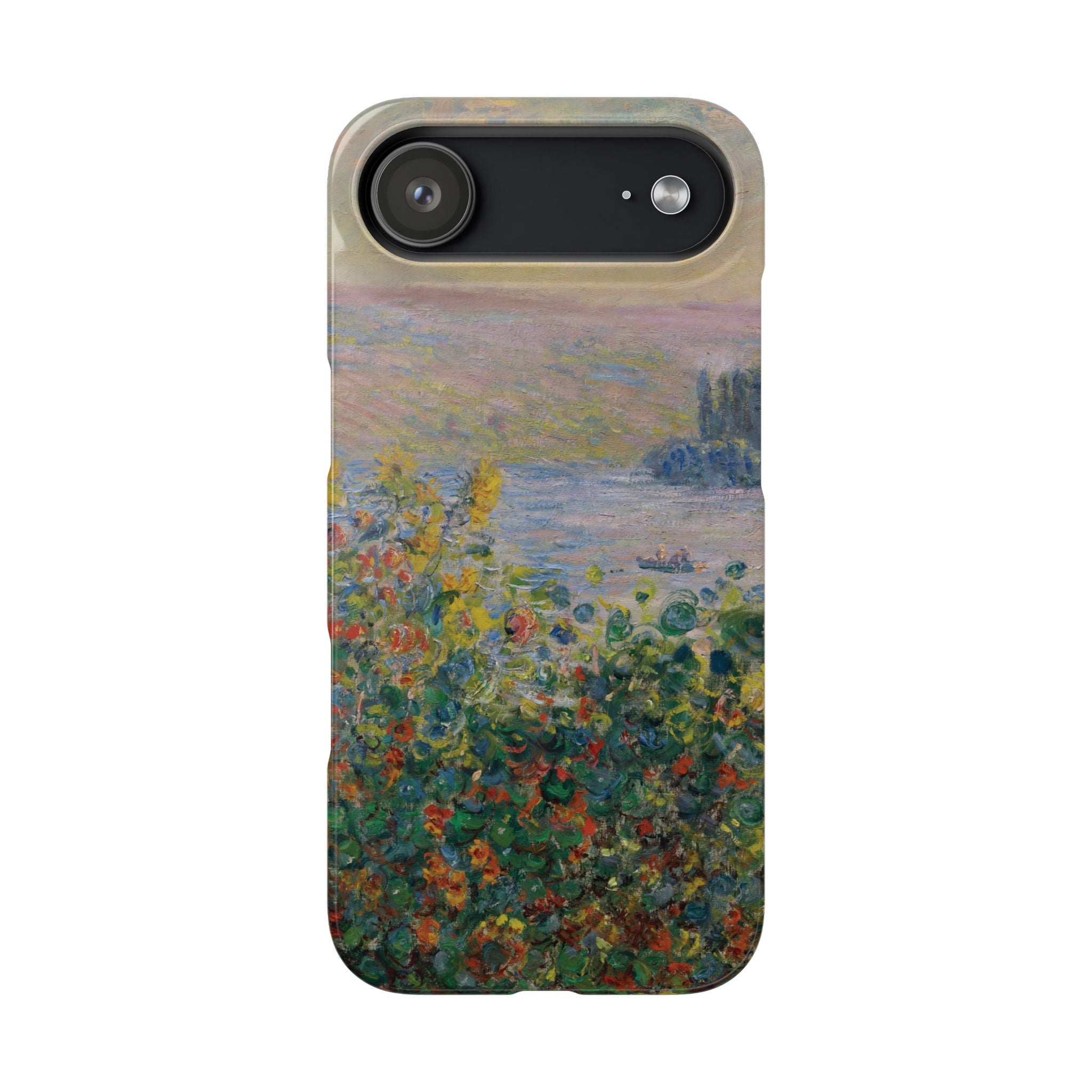 Flower Beds at Vétheuil by Claude Monet - iPhone Slim Case