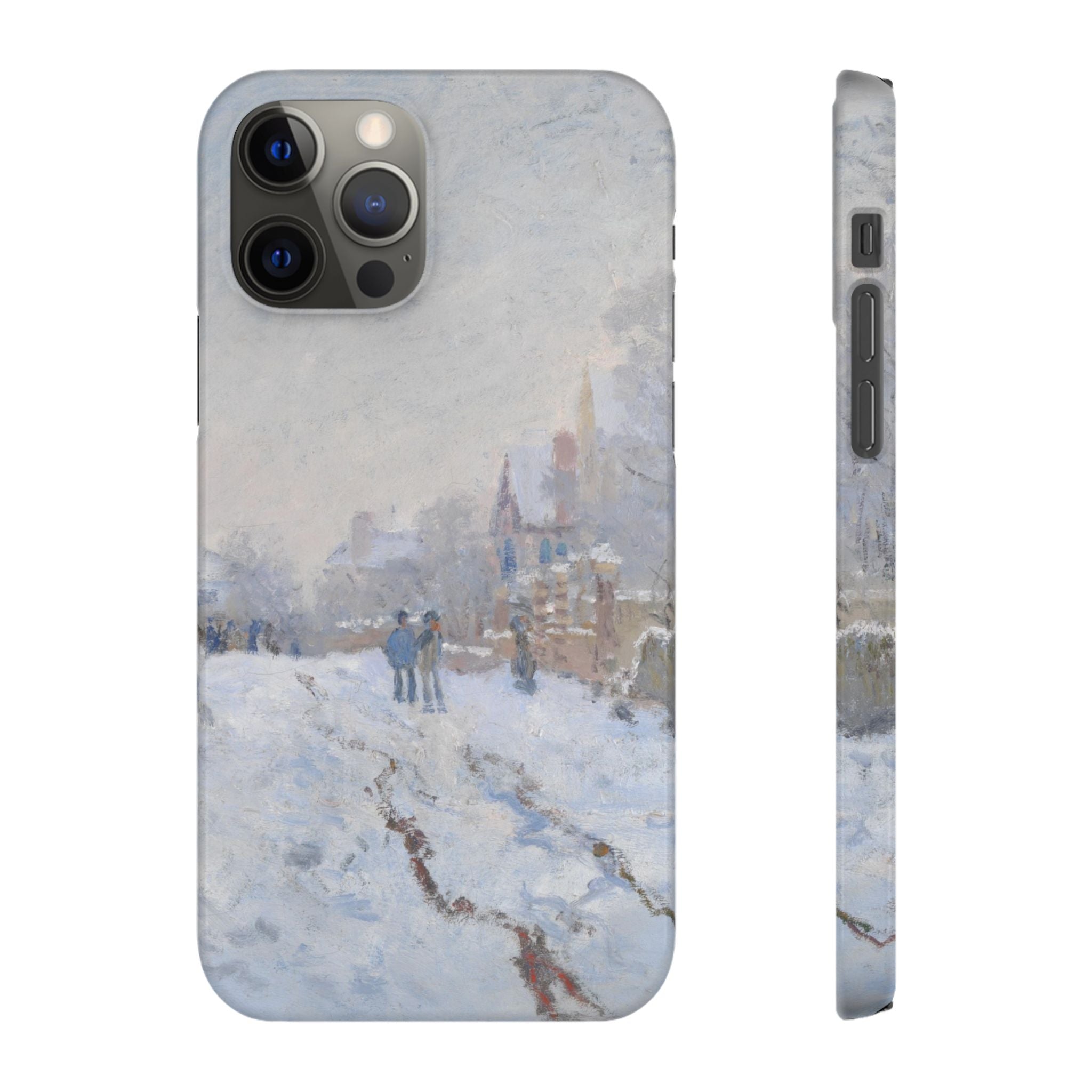 Snow Scene at Argenteuil by Claude Monet - iPhone Slim Case