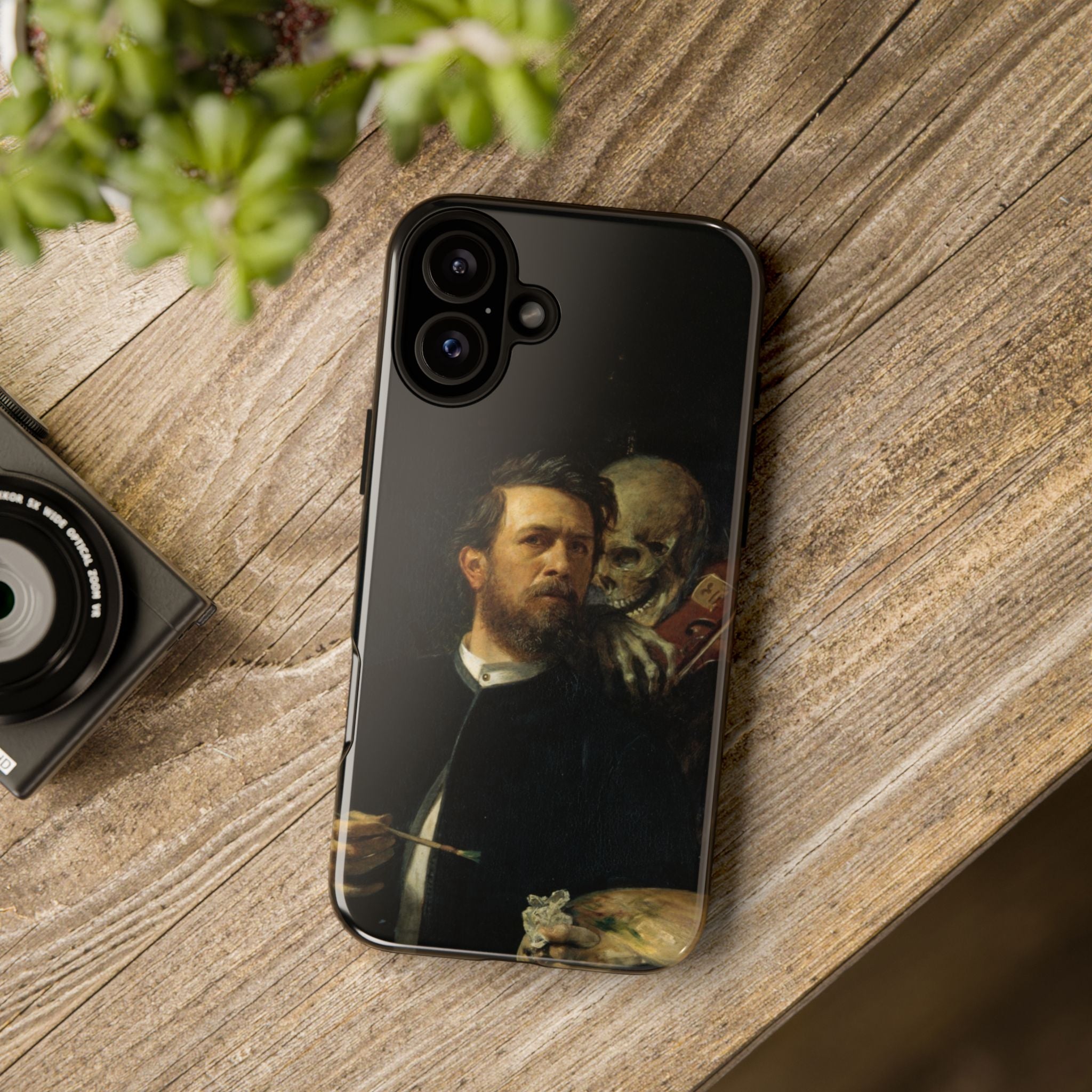 Self Portrait with Death Playing the Fiddle by Arnold Böcklin - iPhone Tough Case