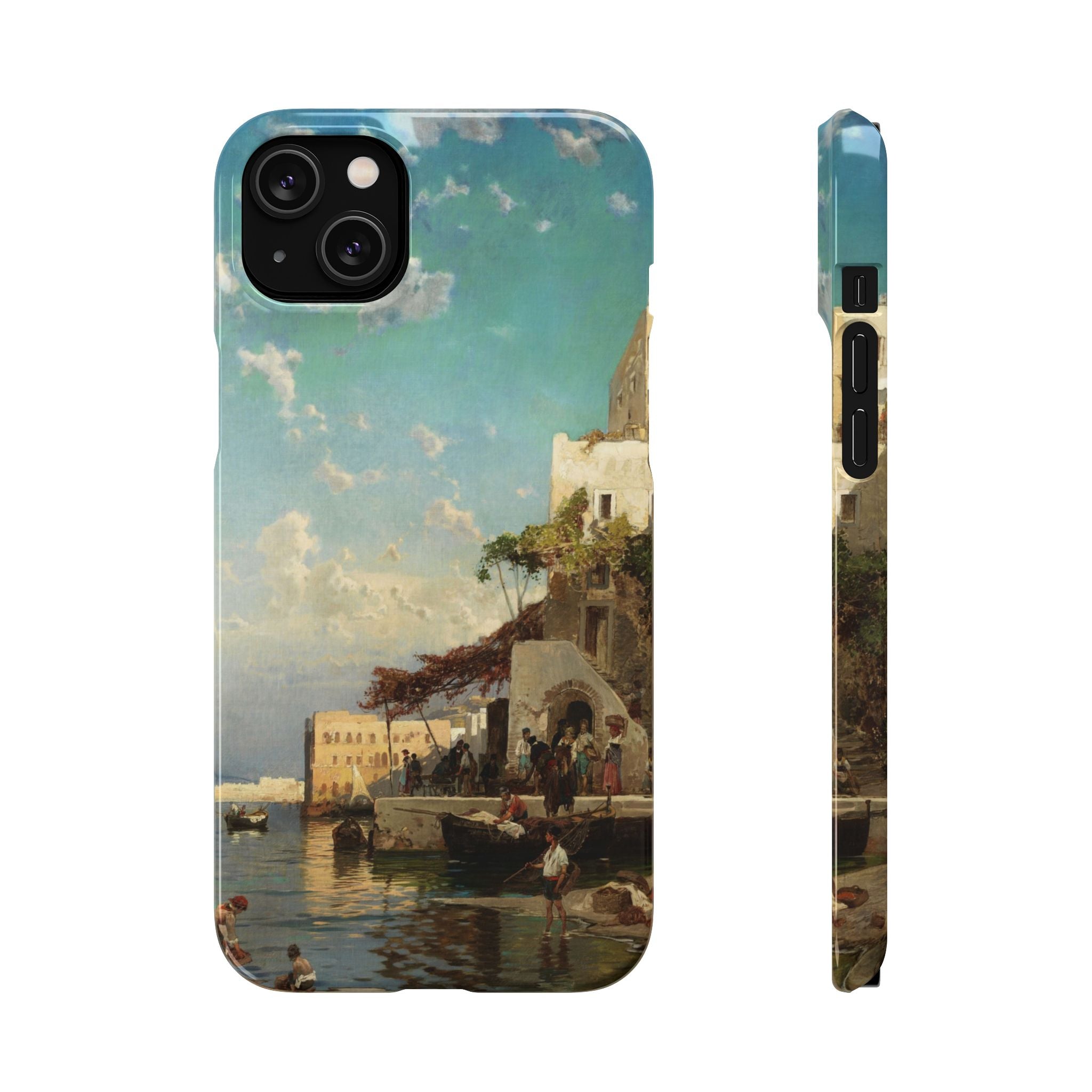 Evening Meeting of the Fishermen by Hermann Corrodi - iPhone Slim Case