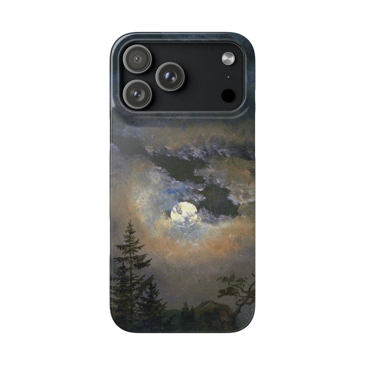 Study of a Cloud and Landscape by Moonlight by Johan Dahl - iPhone Slim Case