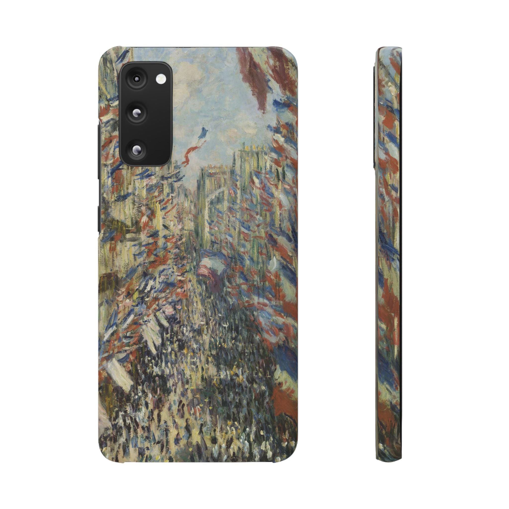 The Rue Montorgueil in Paris by Claude Monet - Samsung Slim Case
