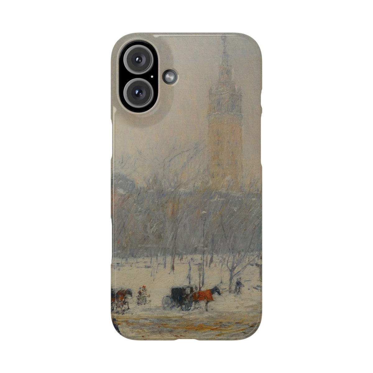 Snowstorm, Madison Square by Childe Hassam - iPhone Slim Case