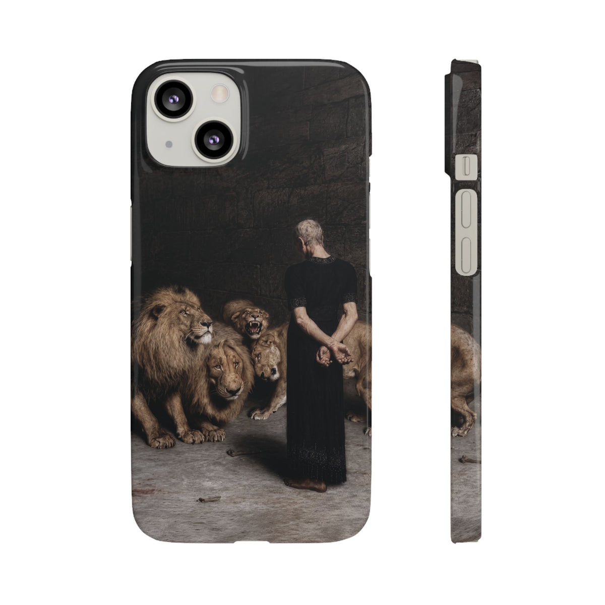 Daniel in the Lion's Den by Briton Riviere - iPhone Slim Case