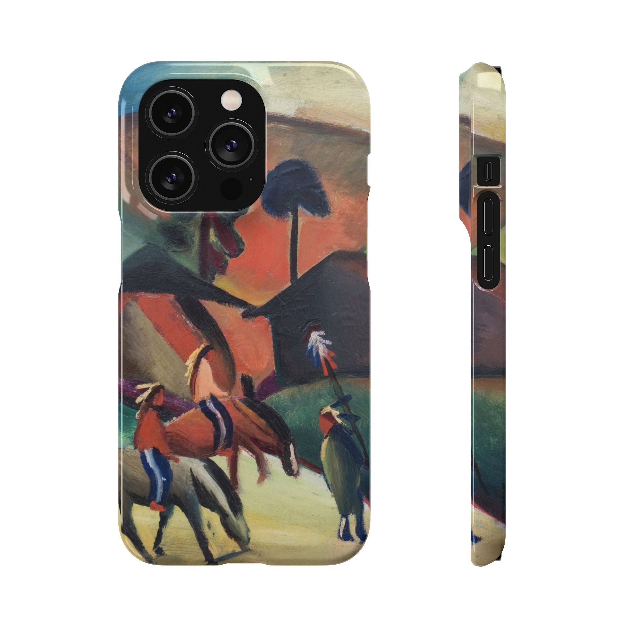Indians on Horsebacks by August Macke - iPhone Slim Case