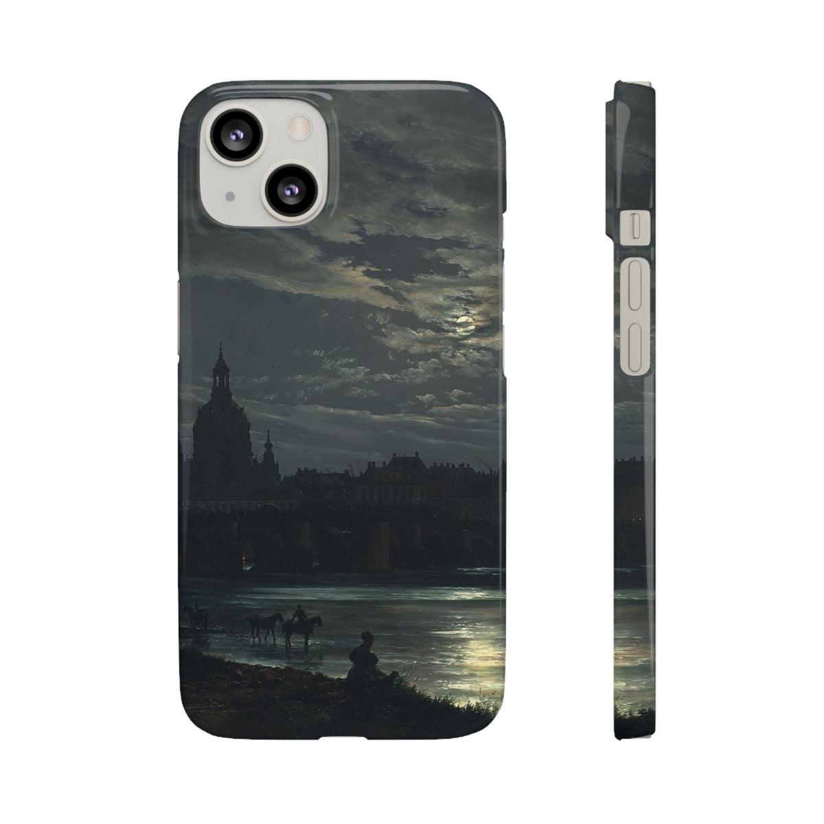 View of Dresden by Moonlight by Johan Dahl - iPhone Slim Case
