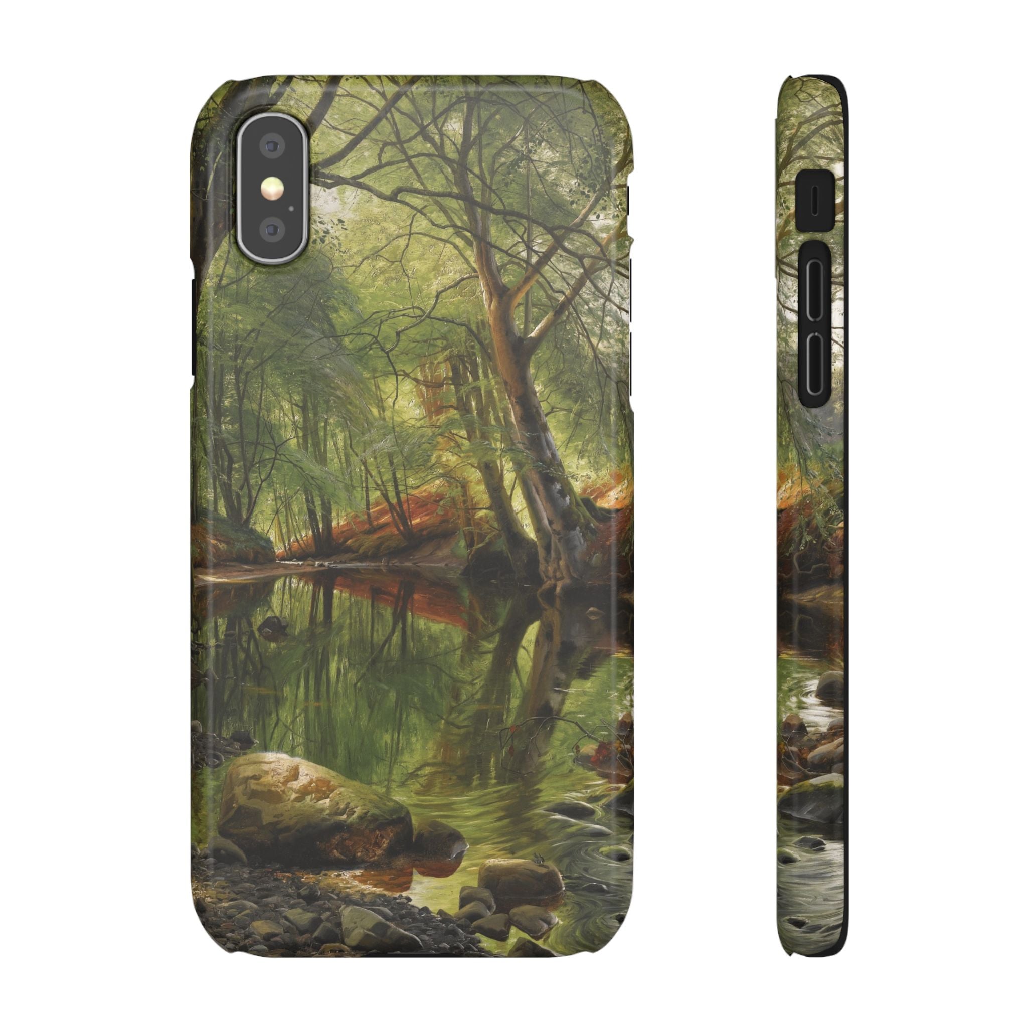 A woodland stream by Peder Mork Monsted - iPhone Slim Case