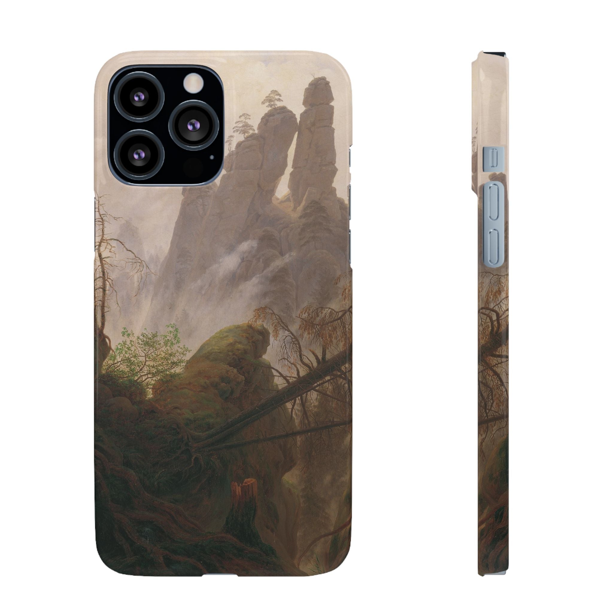 Rocky Landscape in the Elbe Sandstone Mountains by Caspar David Friedrich - iPhone Slim Case