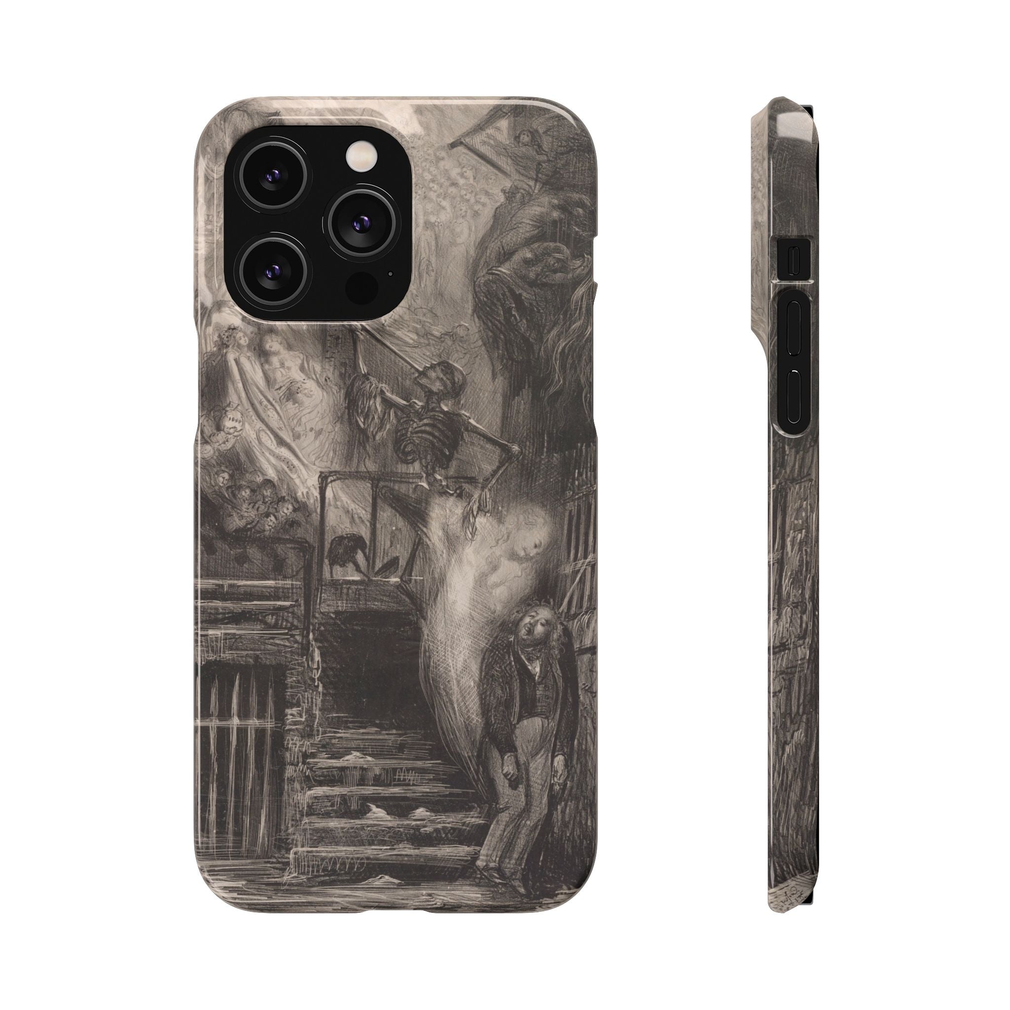 La Rue de la Vieille Lanterne (The Suicide of Gérard de Nerval) by Gustave Doré - iPhone Slim Case