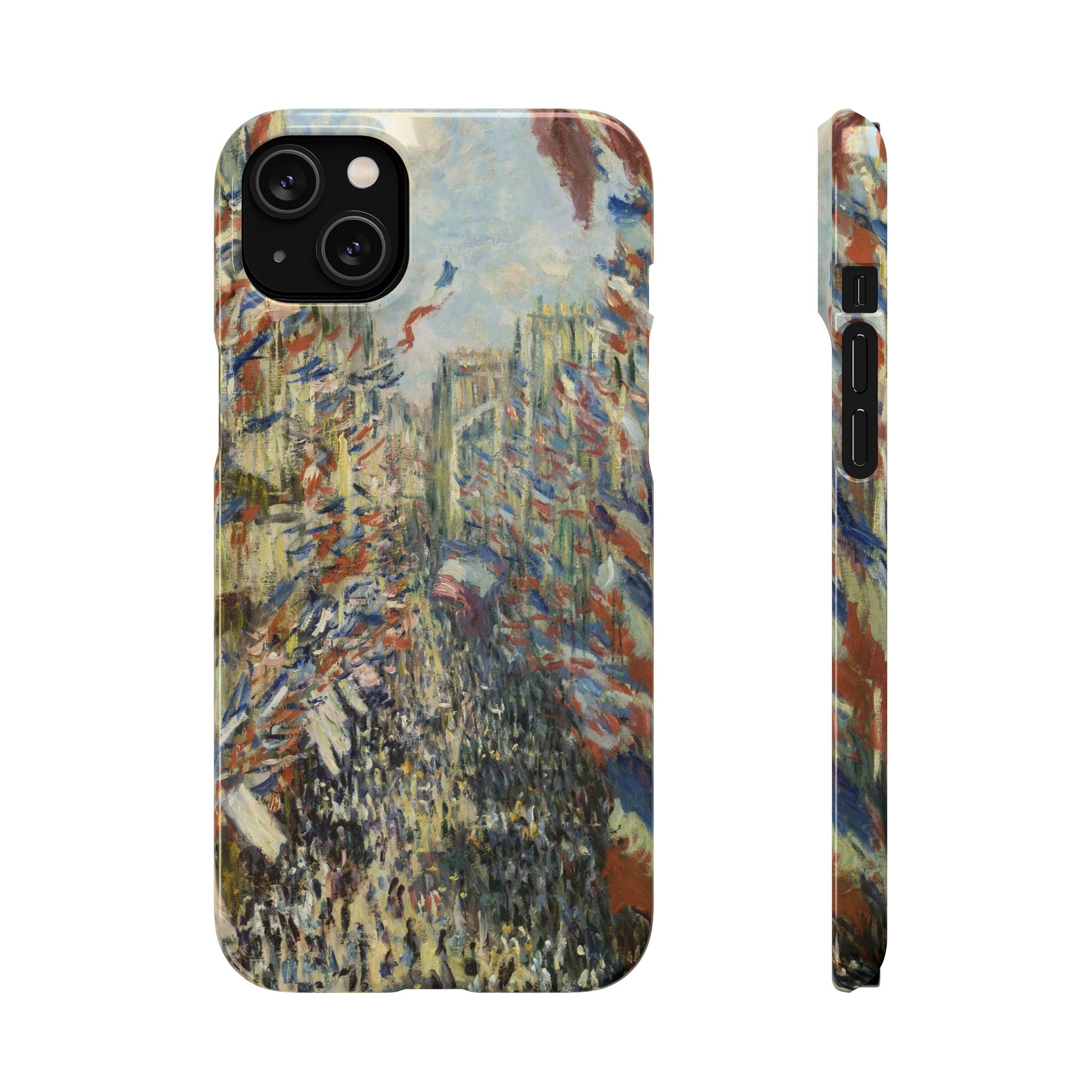 The Rue Montorgueil in Paris by Claude Monet - iPhone Slim Case