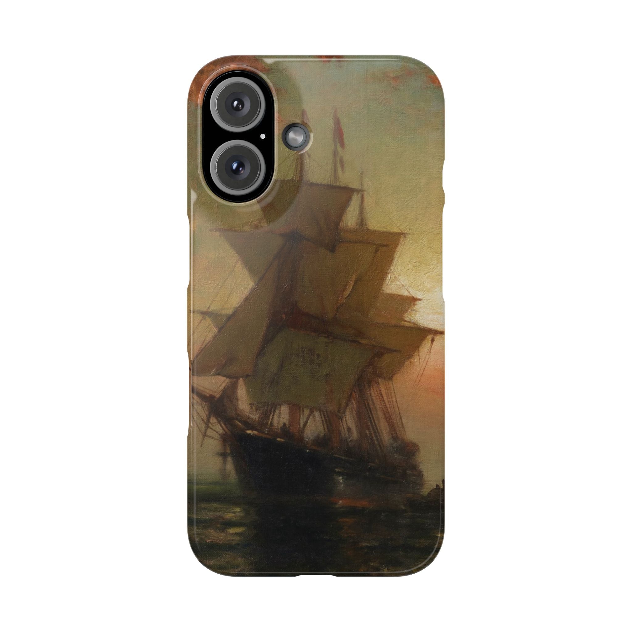 Ships at Night by Edward Moran - iPhone Slim Case