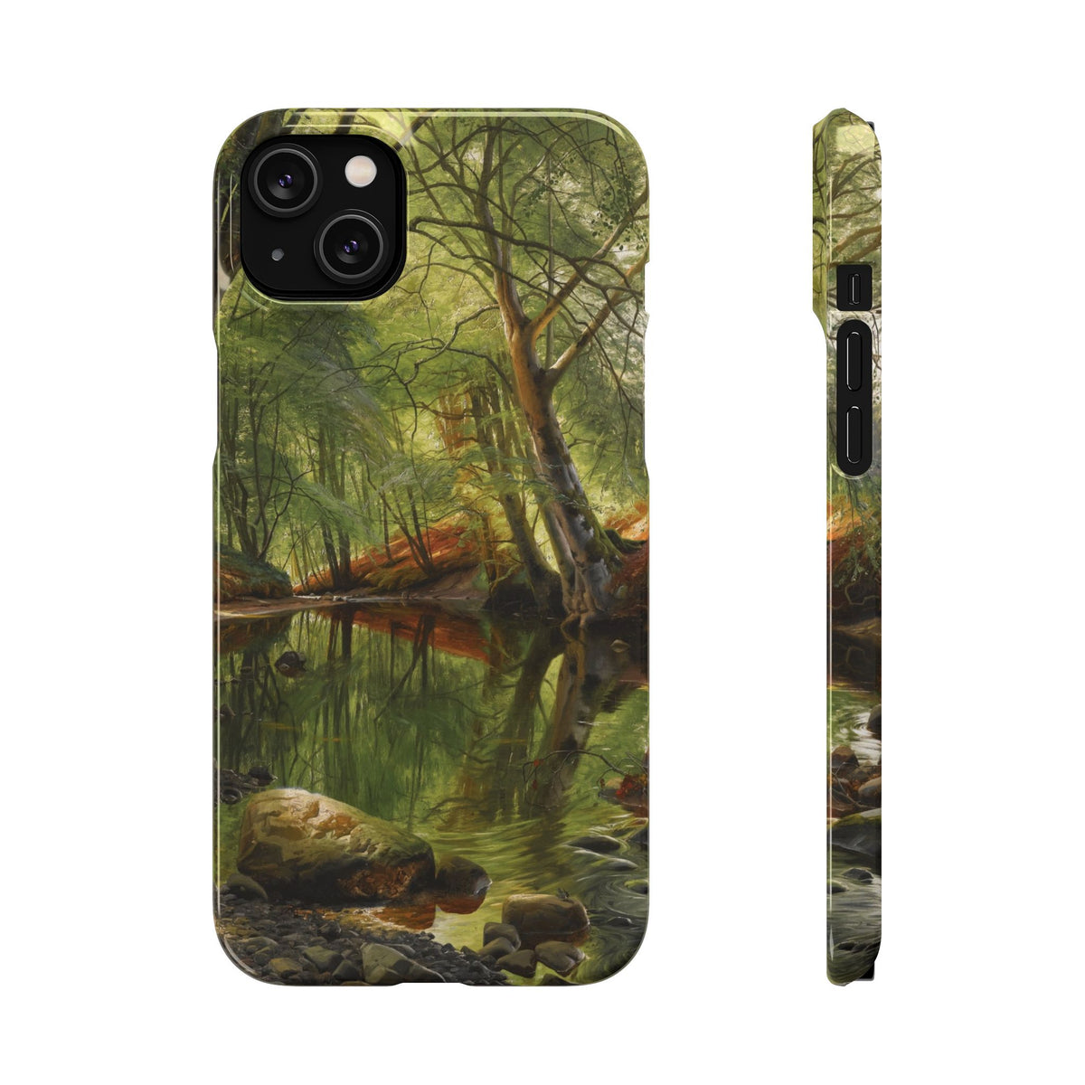 A woodland stream by Peder Mork Monsted - iPhone Slim Case
