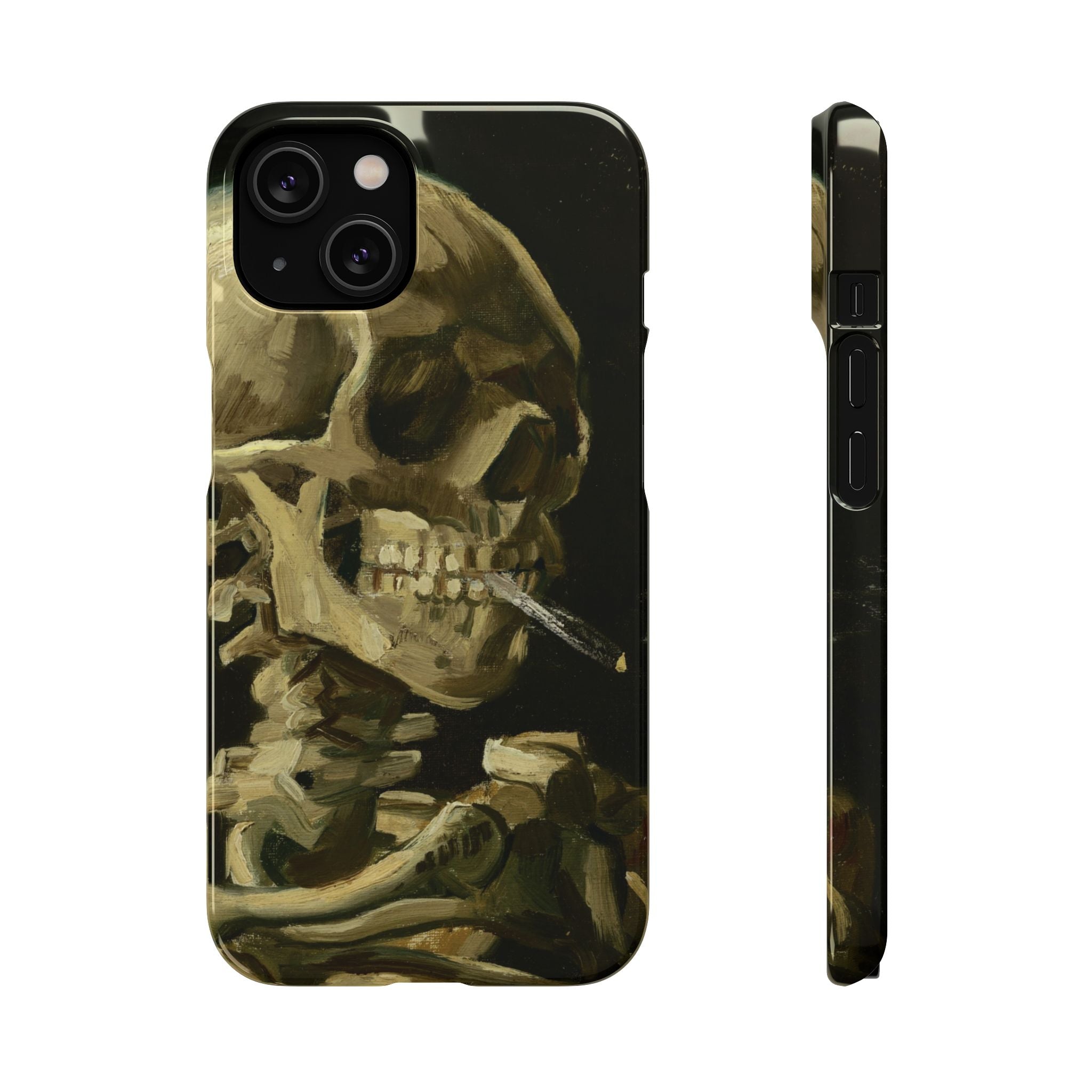 Skeleton with Cigarette by Van Gogh - iPhone Slim Case
