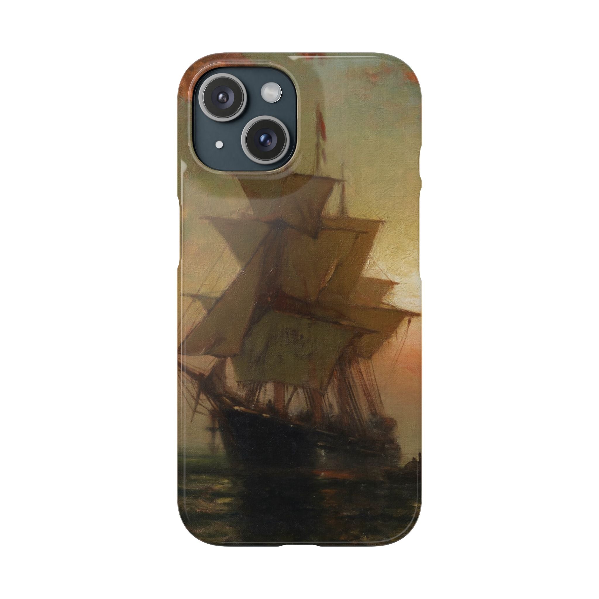 Ships at Night by Edward Moran - iPhone Slim Case